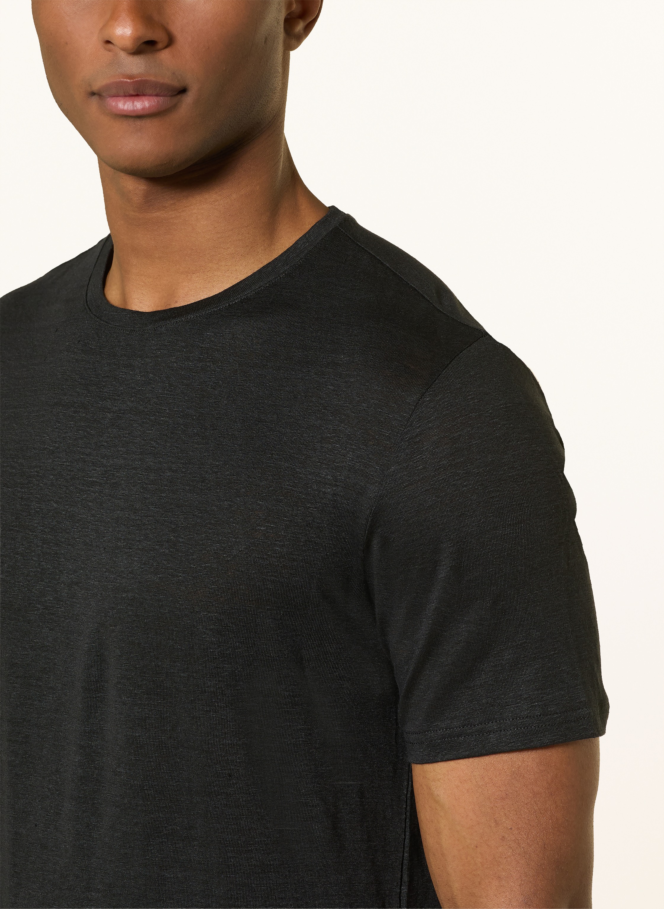 Thumbnail - Olymp T-Shirt Aus Leinen schwarz