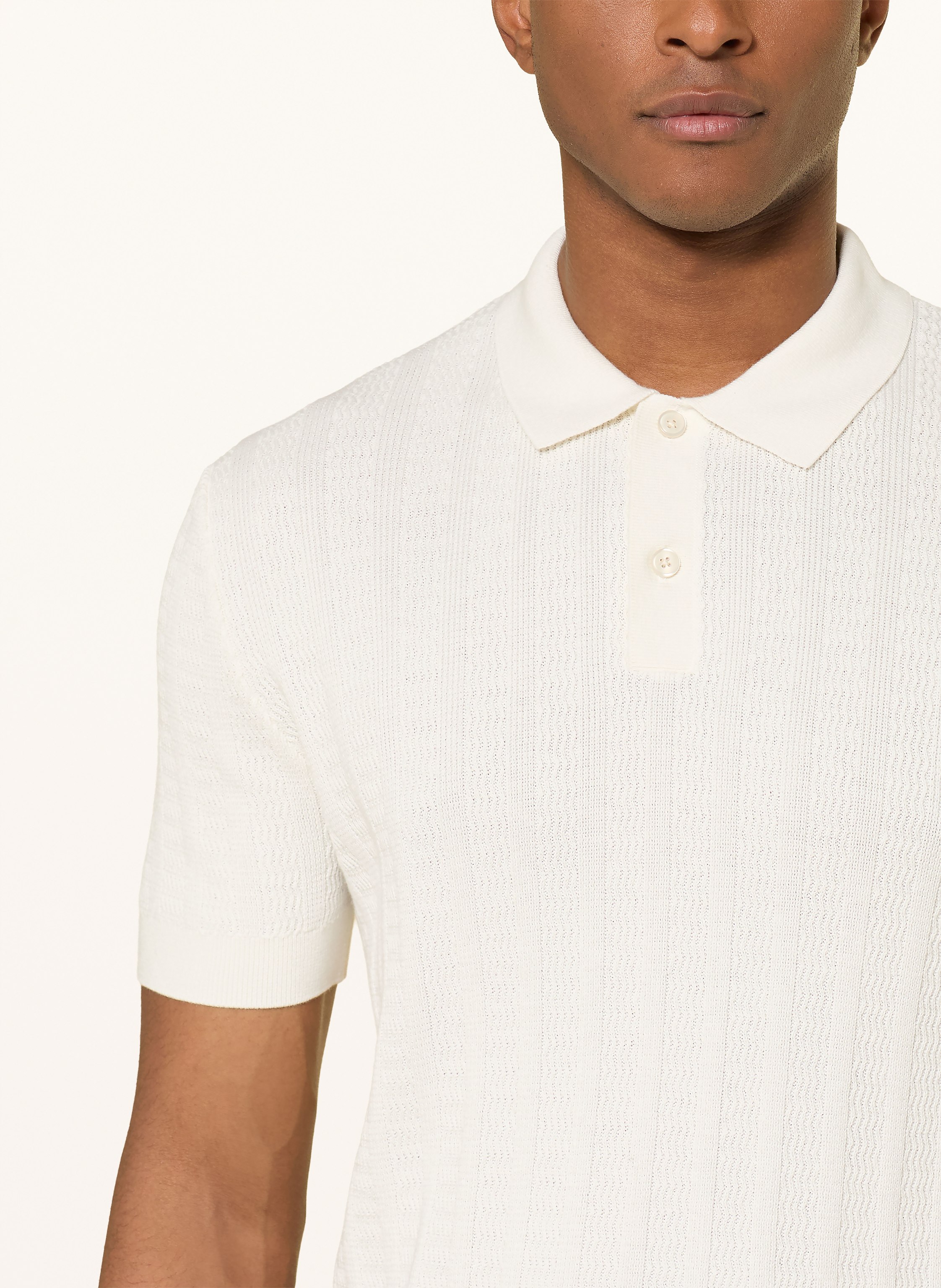 Thumbnail - Olymp Strick-Poloshirt weiss