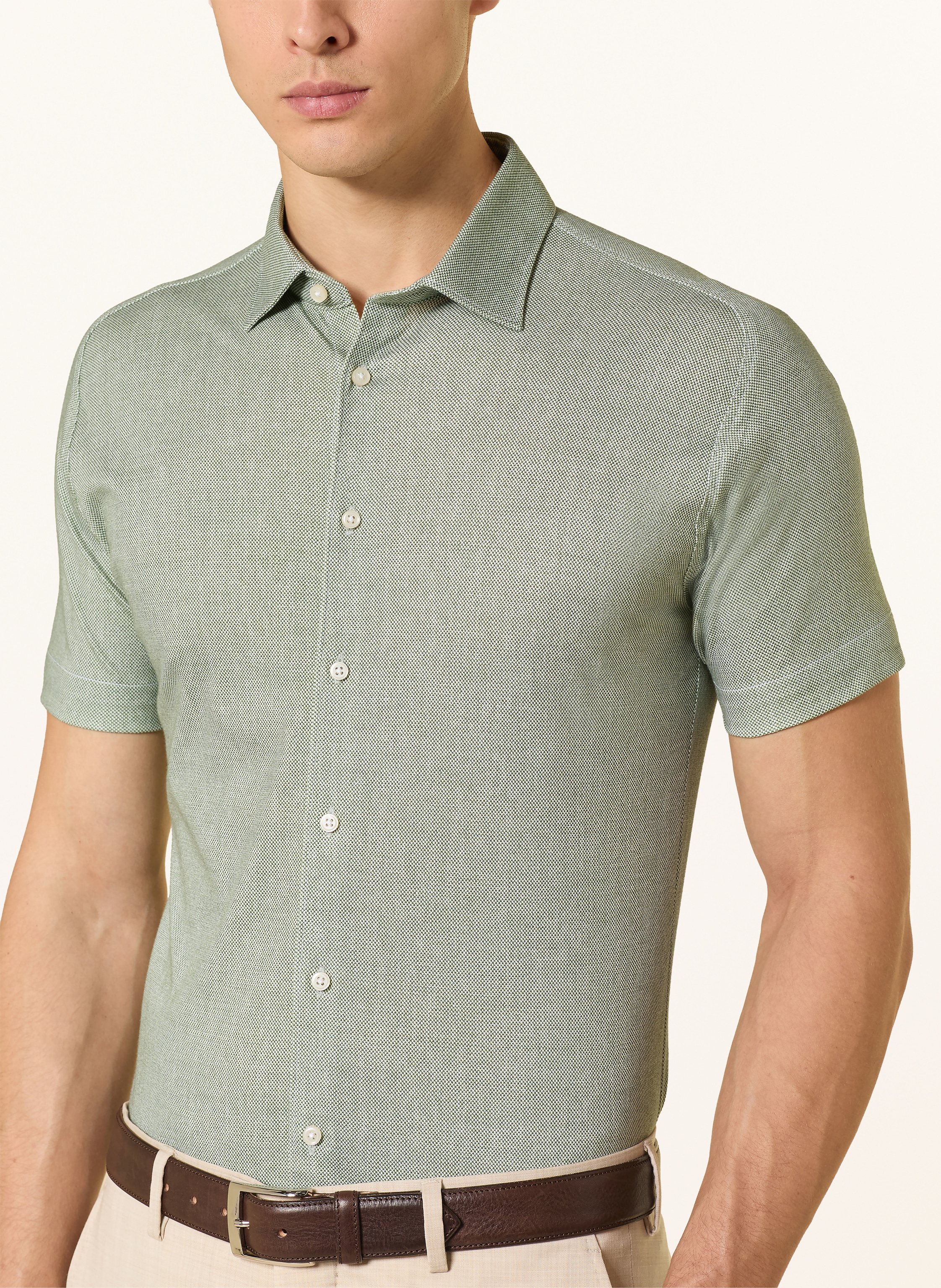 Thumbnail - Desoto Kurzarm-Hemd Slim Fit Aus Jersey gruen