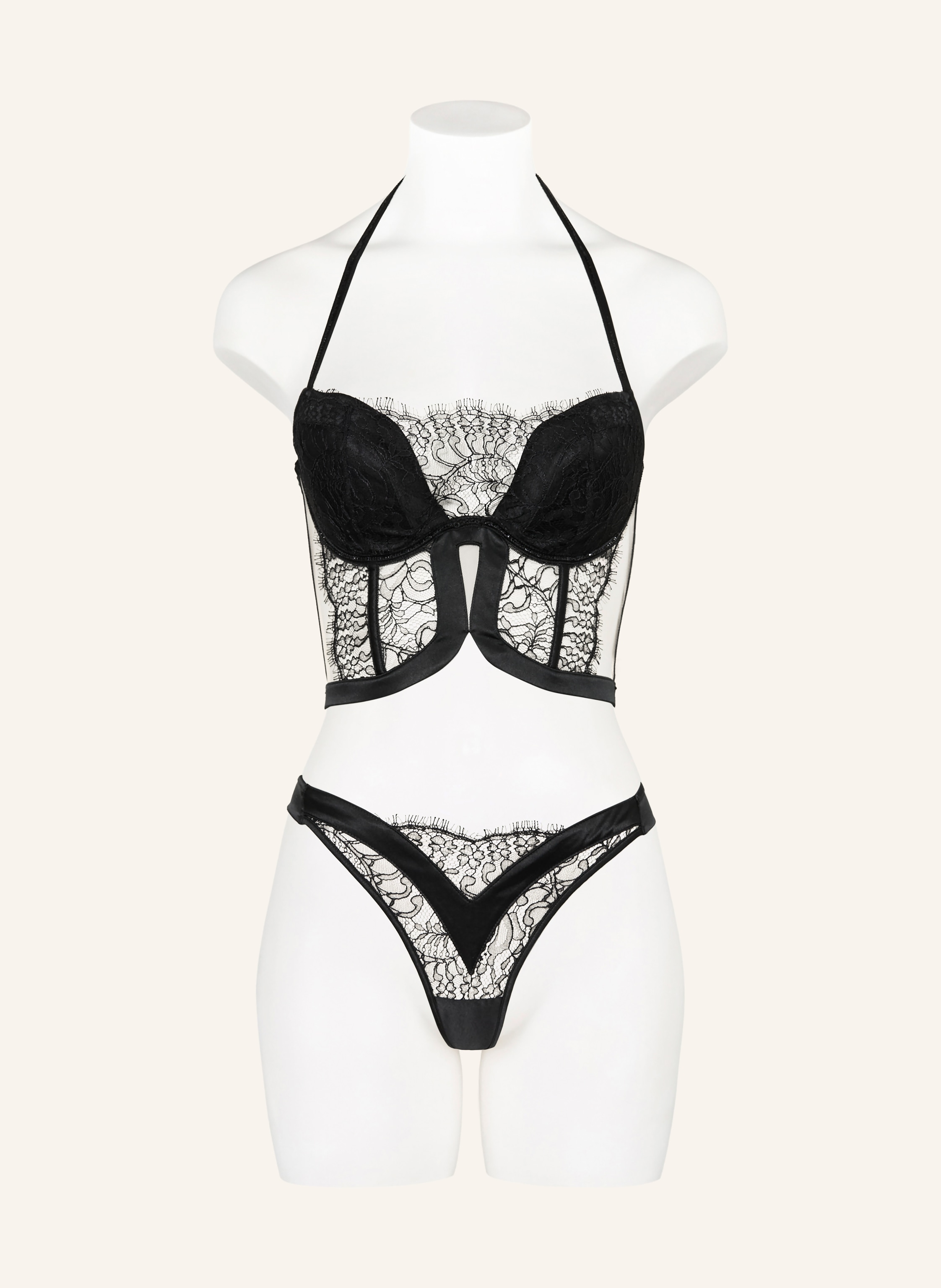 Thumbnail - Livy Corsage Burning Desire Mit Schmucksteinen schwarz