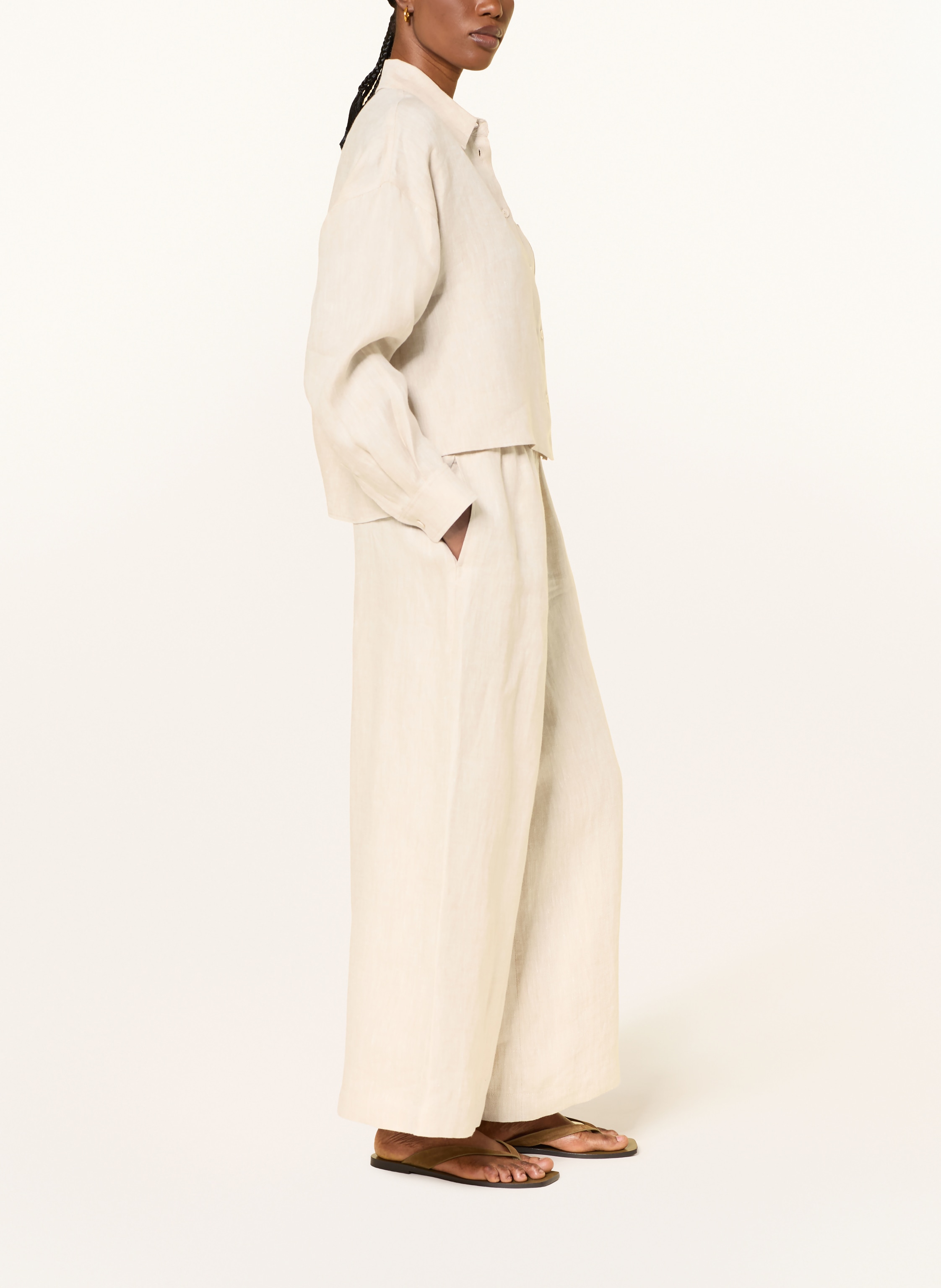 Thumbnail - Weekend Max Mara 7/8-Hose Felino Aus Leinen beige