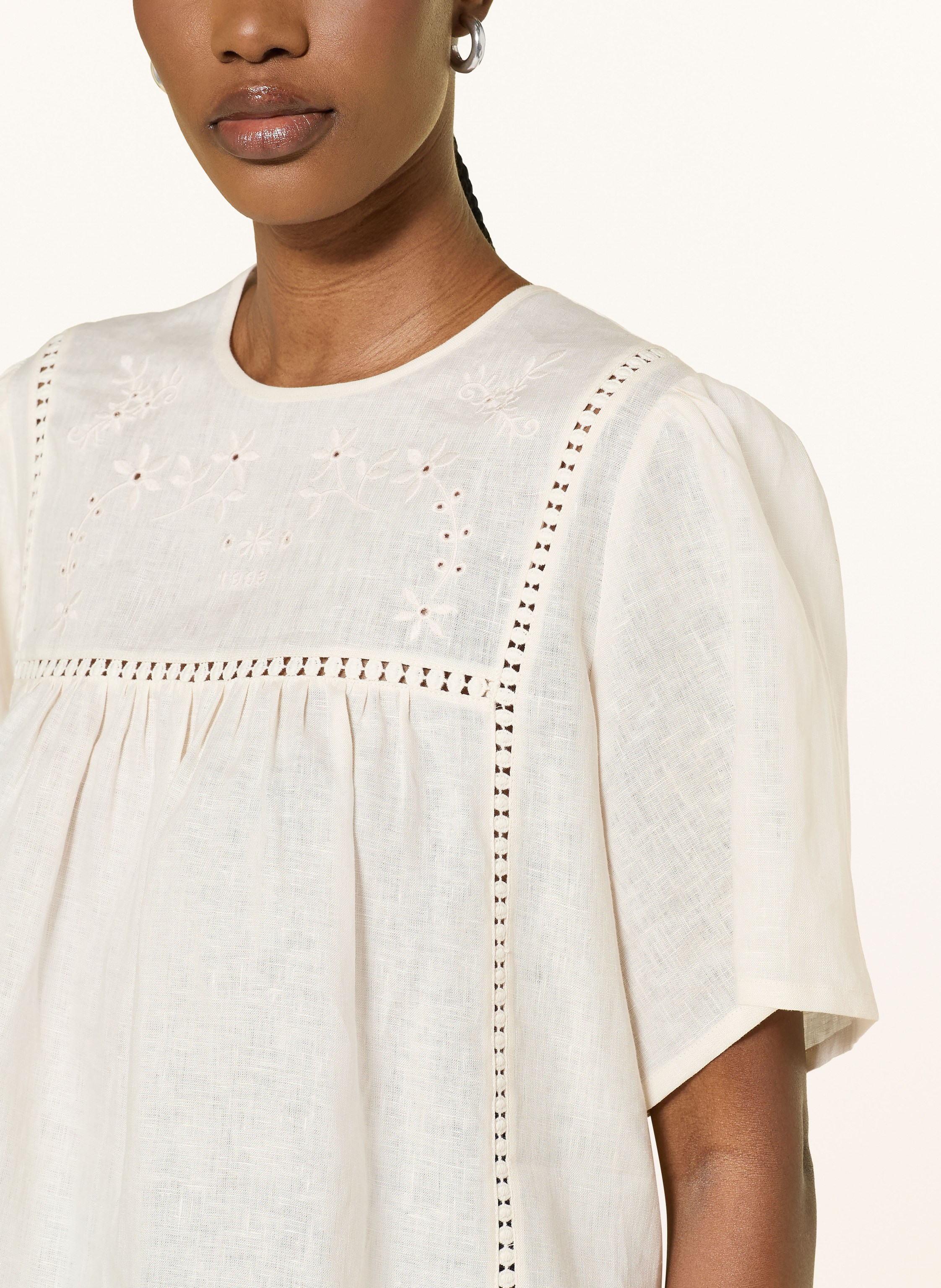 Thumbnail - Weekend Max Mara Blusenshirt Bacino Im Materialmix Mit Leinen weiss