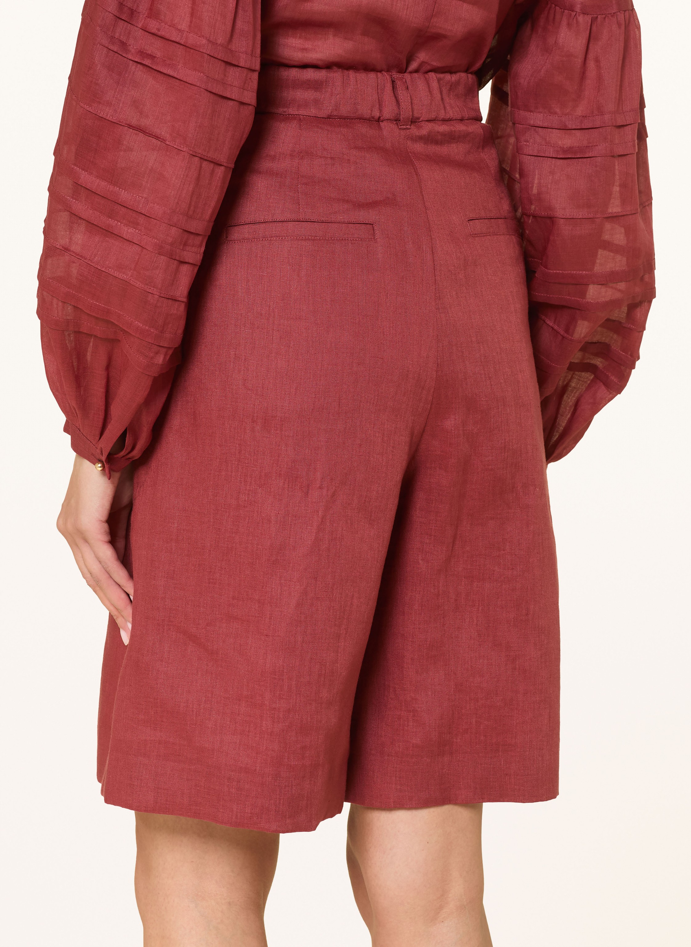 Thumbnail - Max Mara Studio Leinenshorts Caravan rot