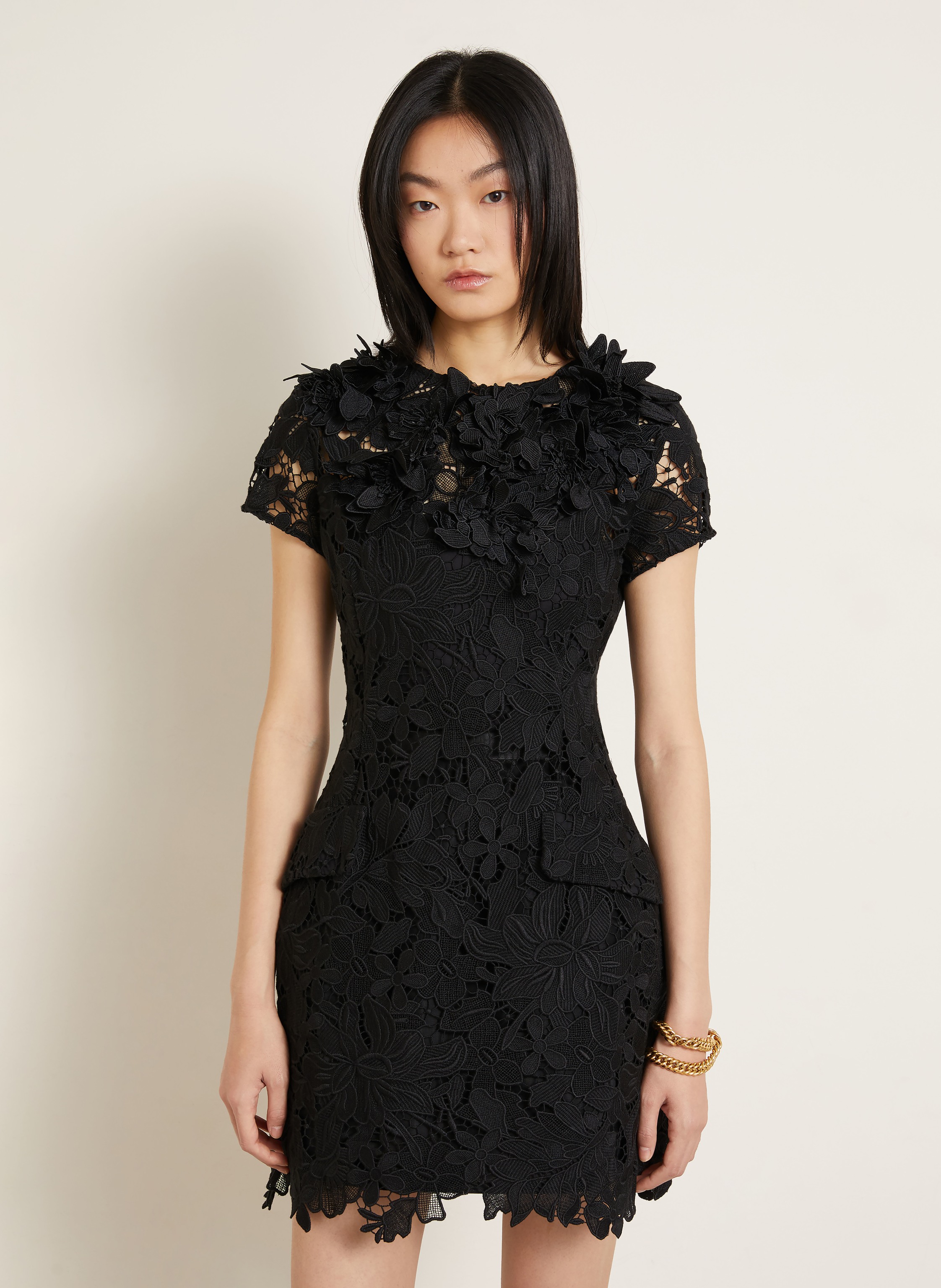 Thumbnail - Sportmax Cocktailkleid Ala Aus Spitze schwarz