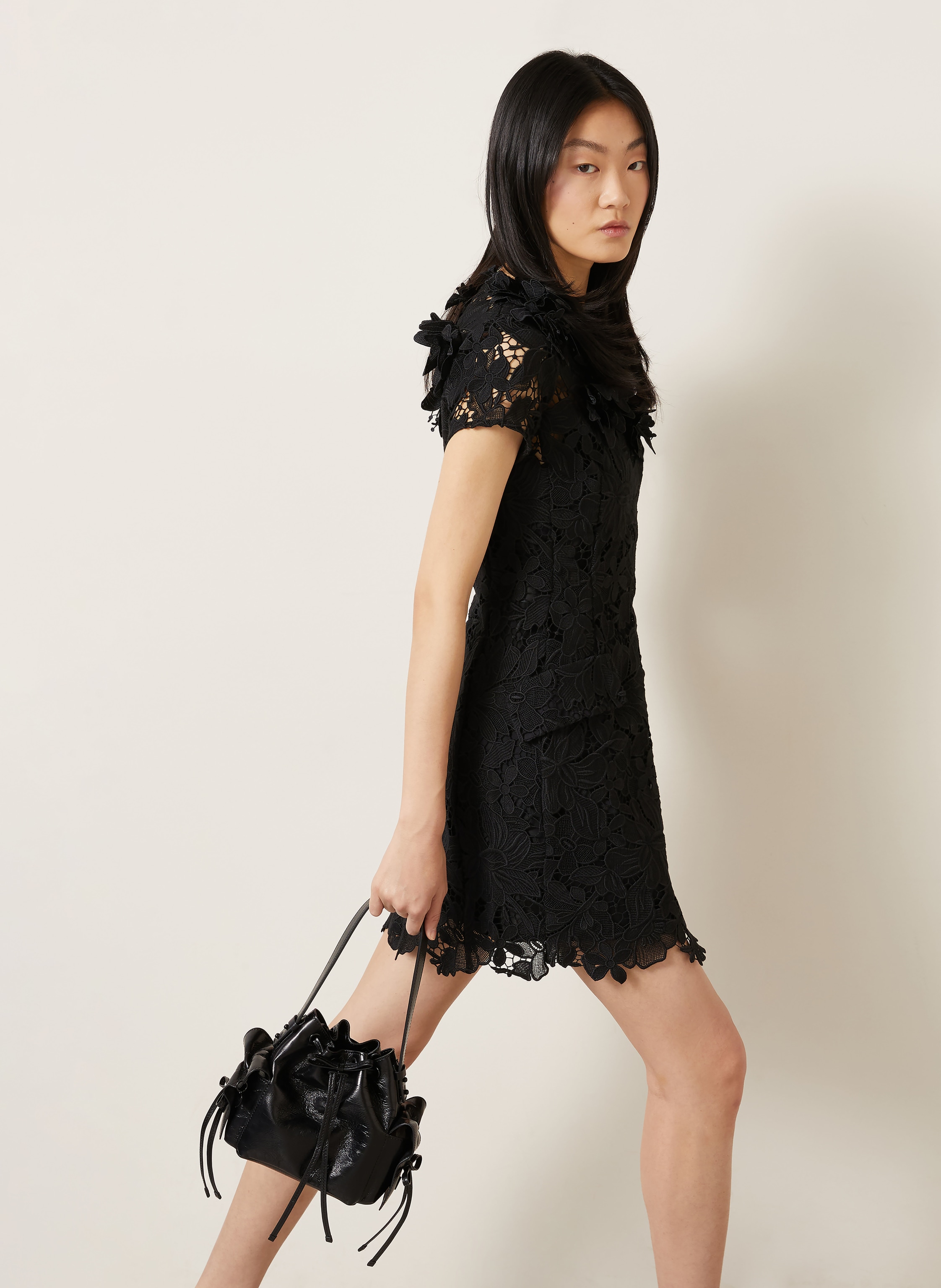 Thumbnail - Sportmax Cocktailkleid Ala Aus Spitze schwarz