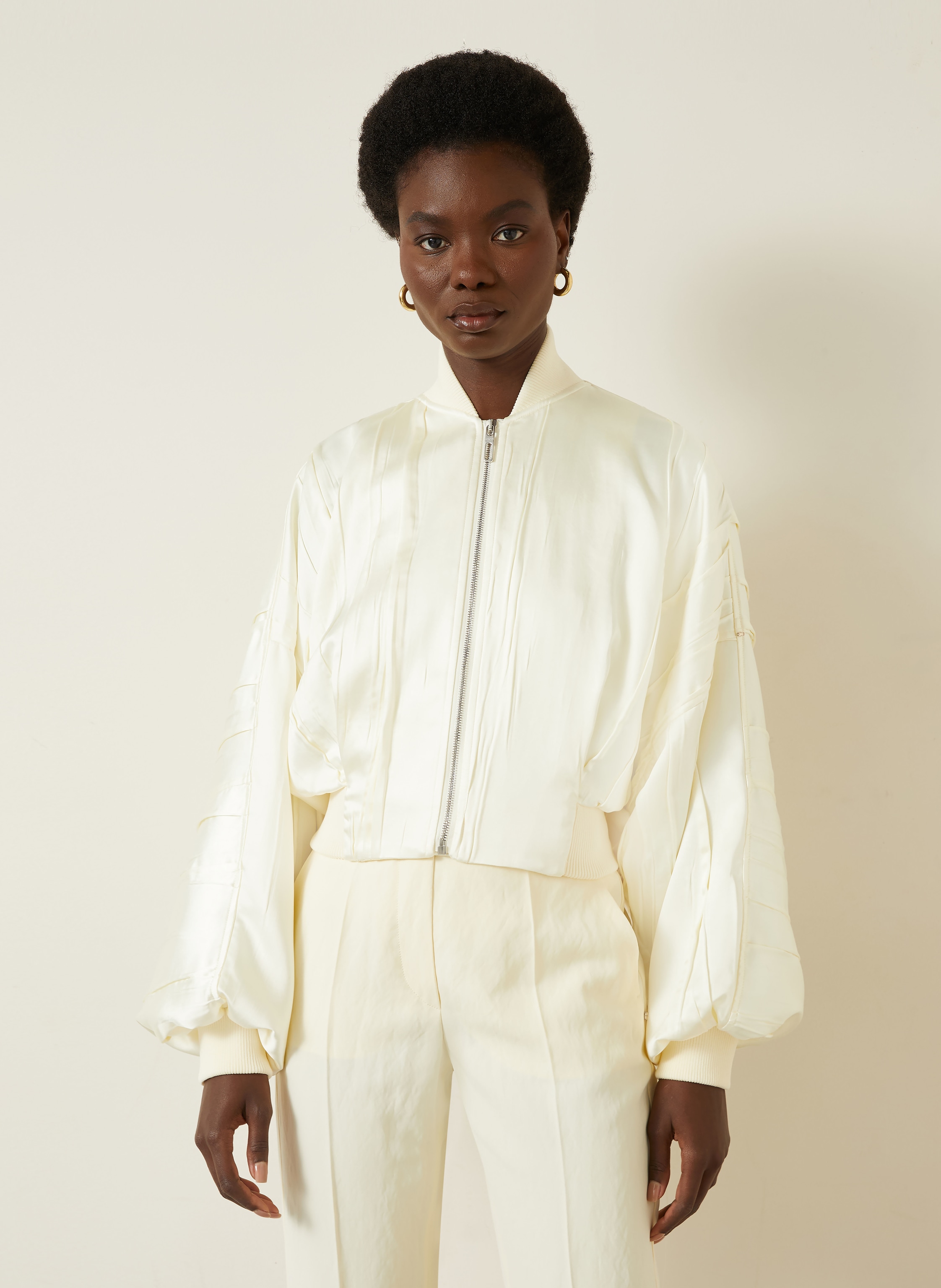 Thumbnail - Sportmax Satinblouson Zorro beige