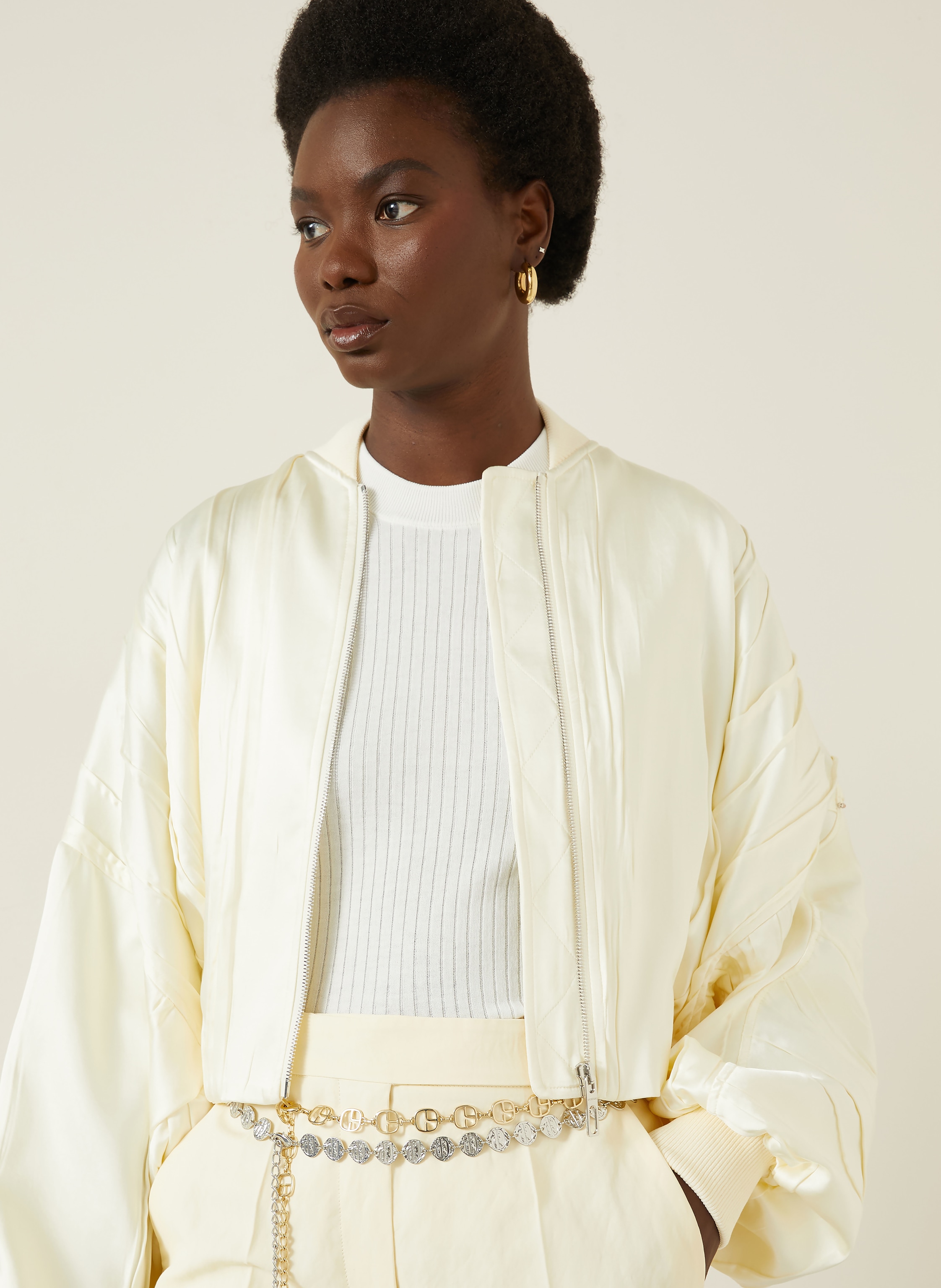 Thumbnail - Sportmax Satinblouson Zorro beige