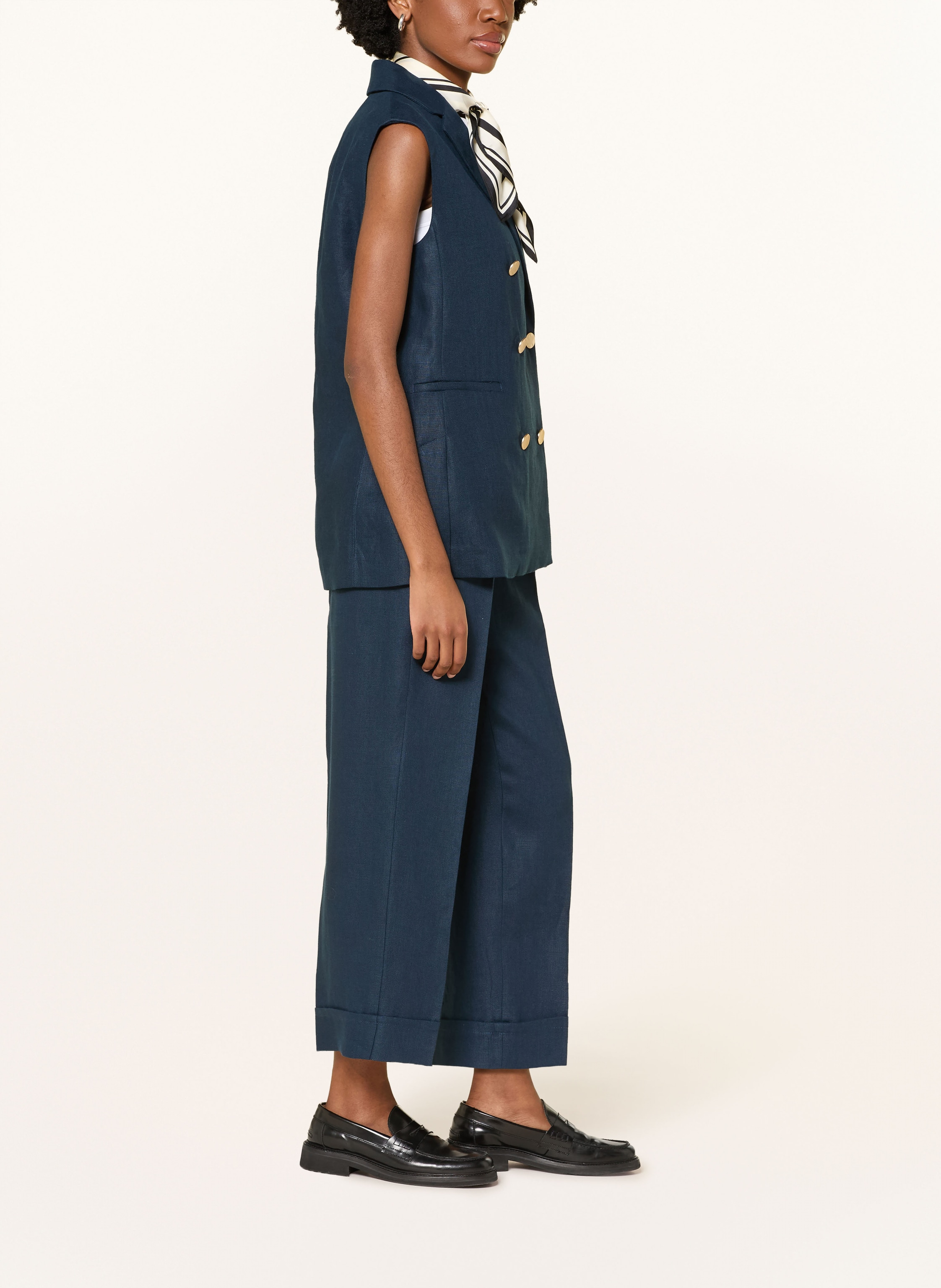 Thumbnail - S Max Mara Marlenehose Anselmo Aus Leinen blau