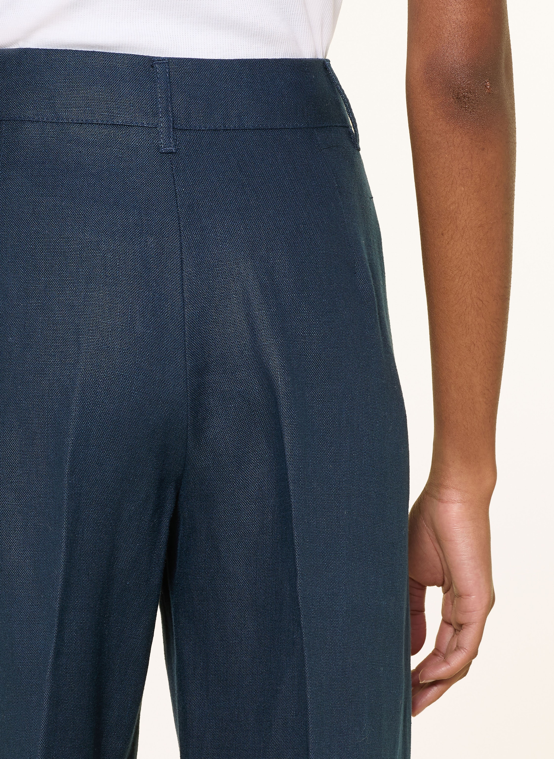 Thumbnail - S Max Mara Marlenehose Anselmo Aus Leinen blau