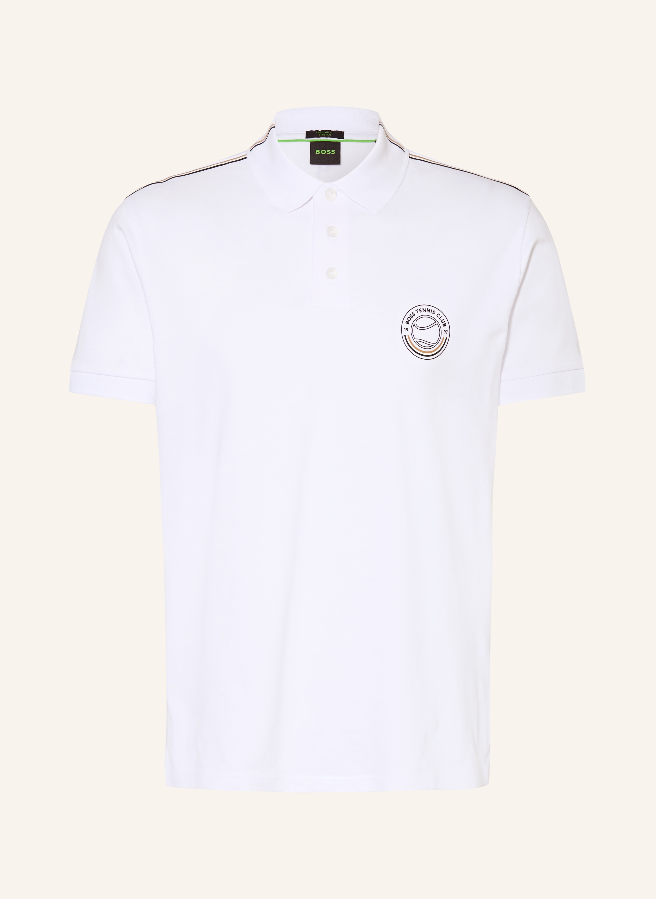 Boss Piqué-Poloshirt weiss