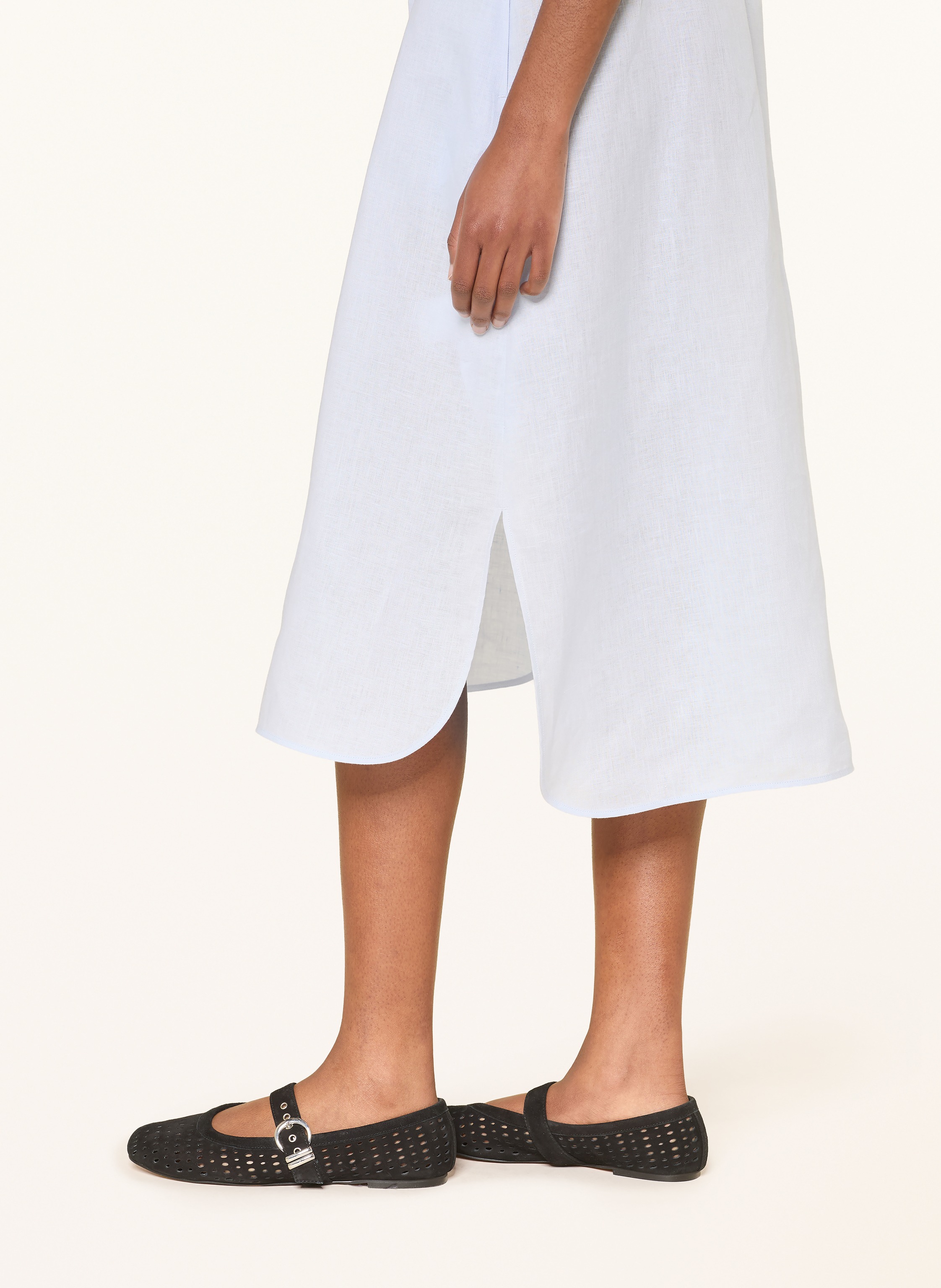 Thumbnail - Mm By Max Mara Hemdblusenkleid Tabella Aus Leinen blau