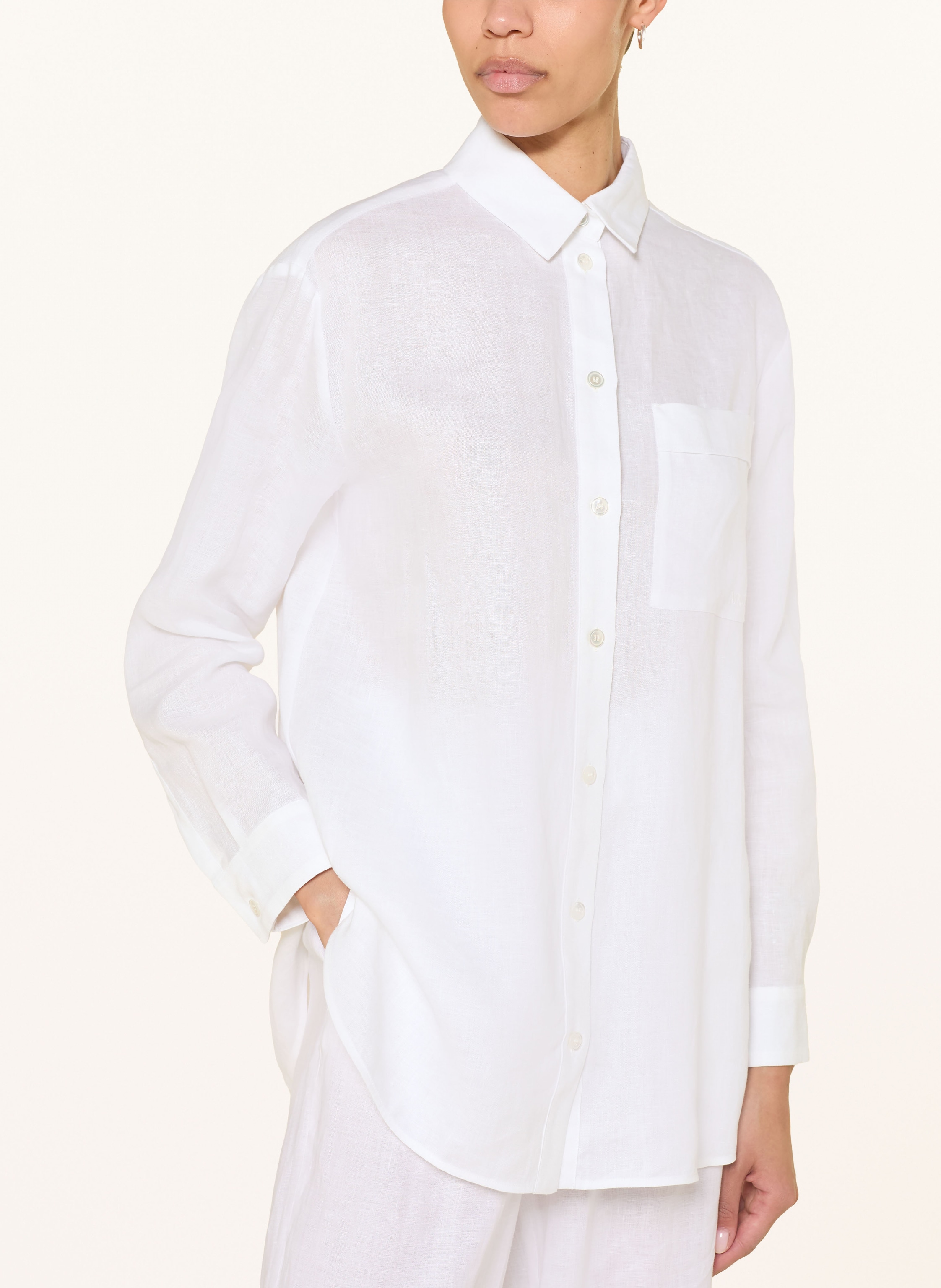 Thumbnail - Mm By Max Mara Hemdbluse Filo Aus Leinen weiss