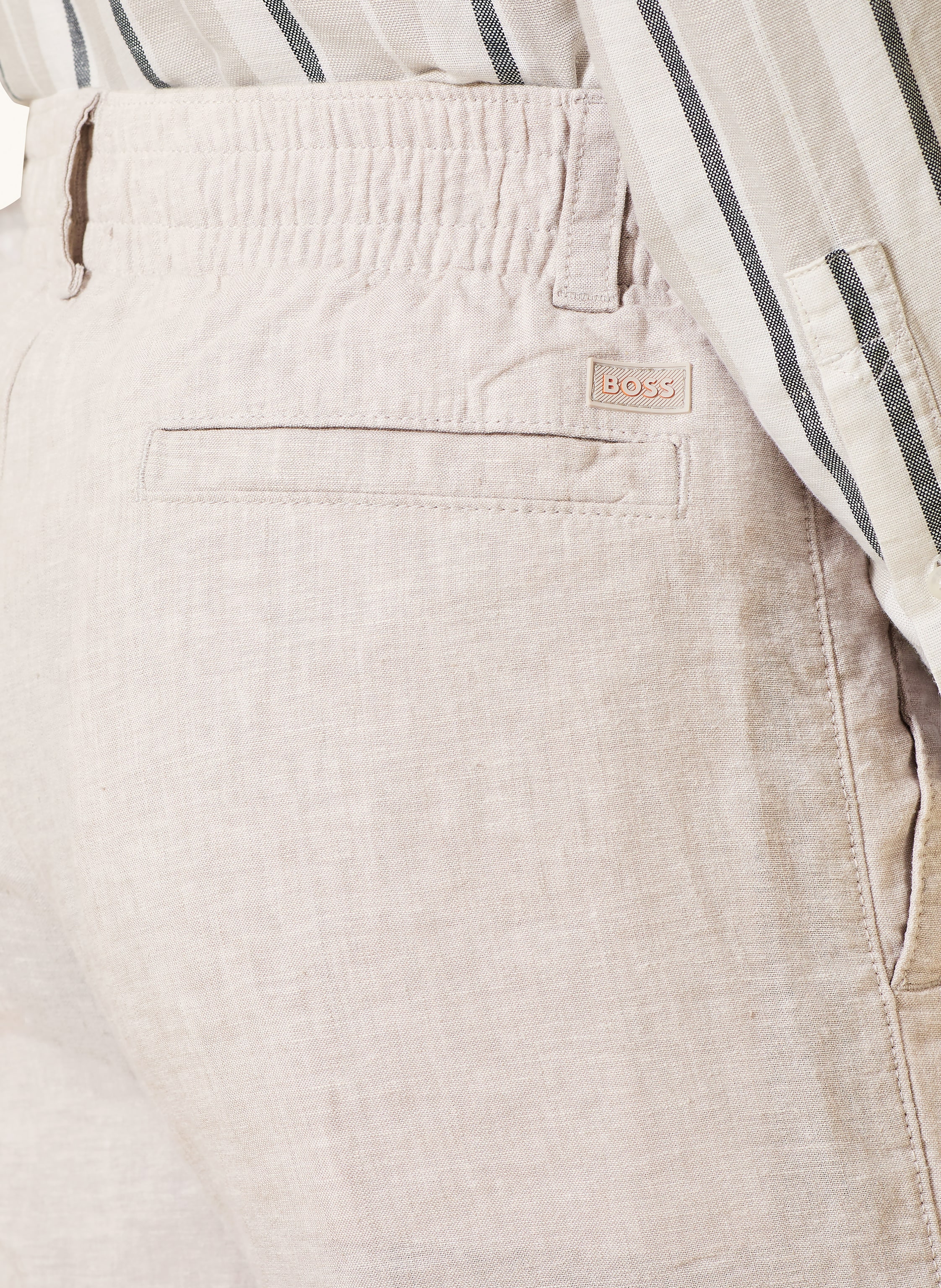 Thumbnail - Boss Leinenchino Sanderson Regular Fit beige