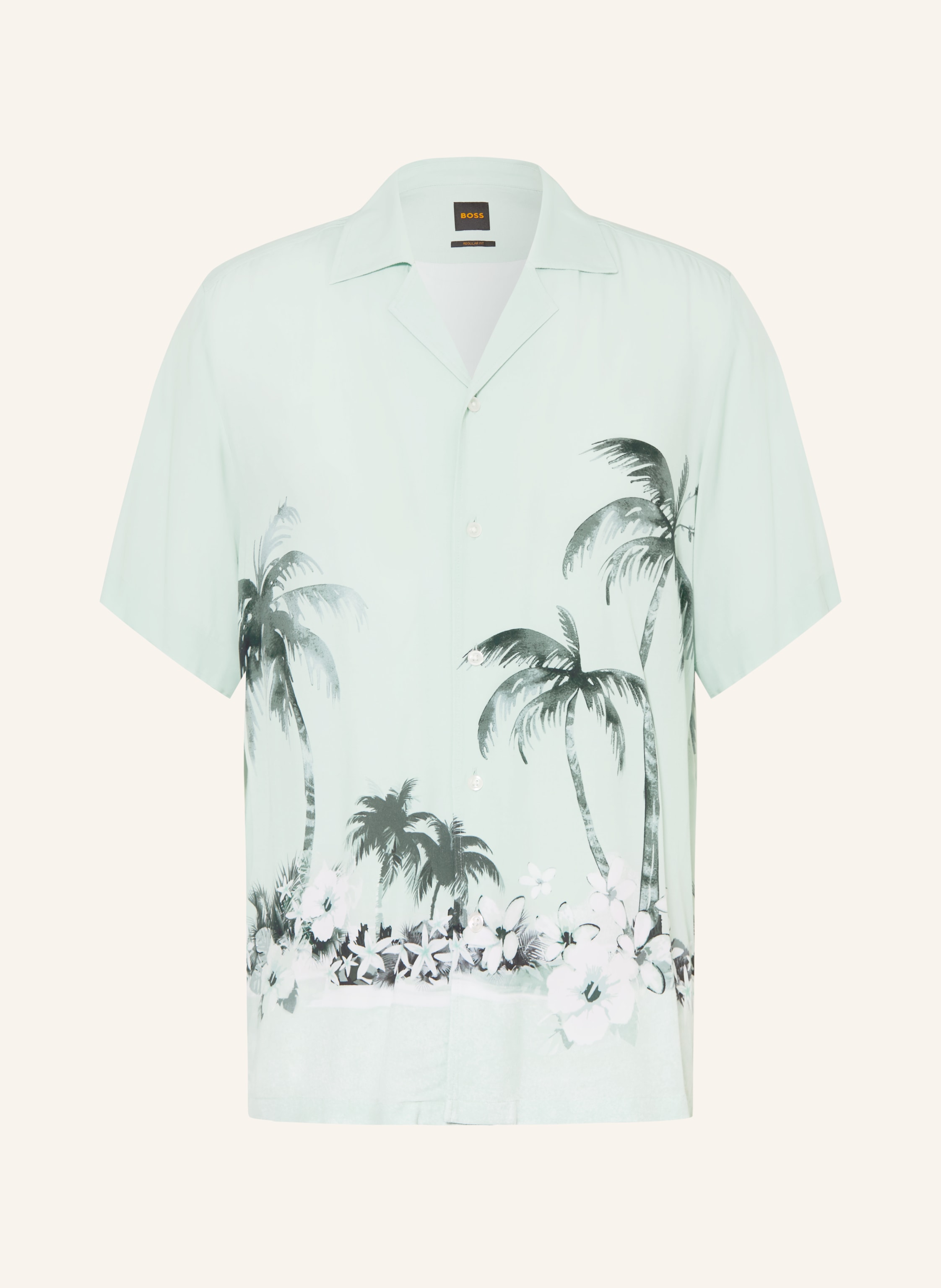 Boss Boss Resorthemd Rayer Comfort Fit blau in MINT / DUNKELGRÜN / WEISS