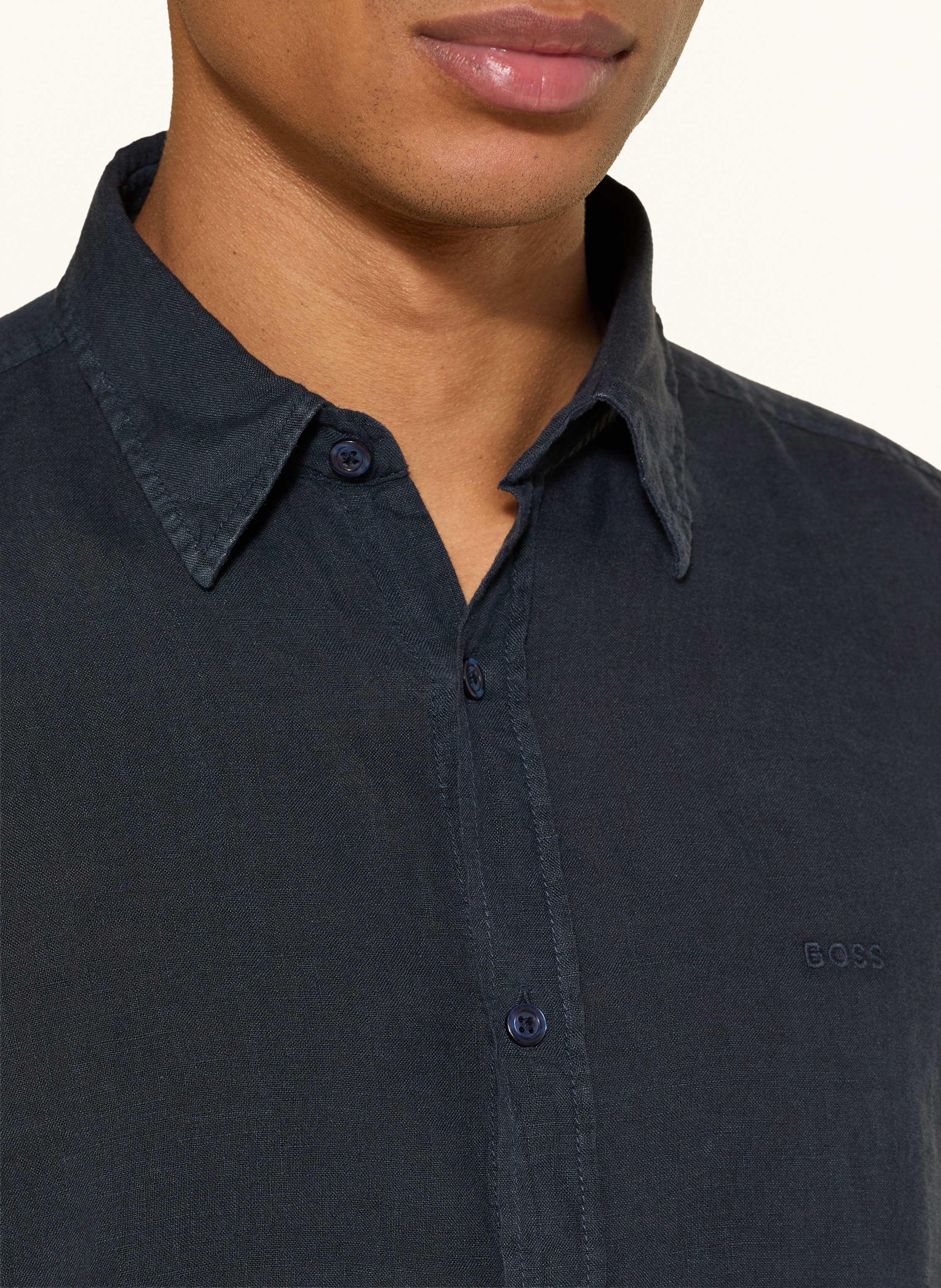 Thumbnail - Boss Leinenhemd Relegant Regular Fit blau