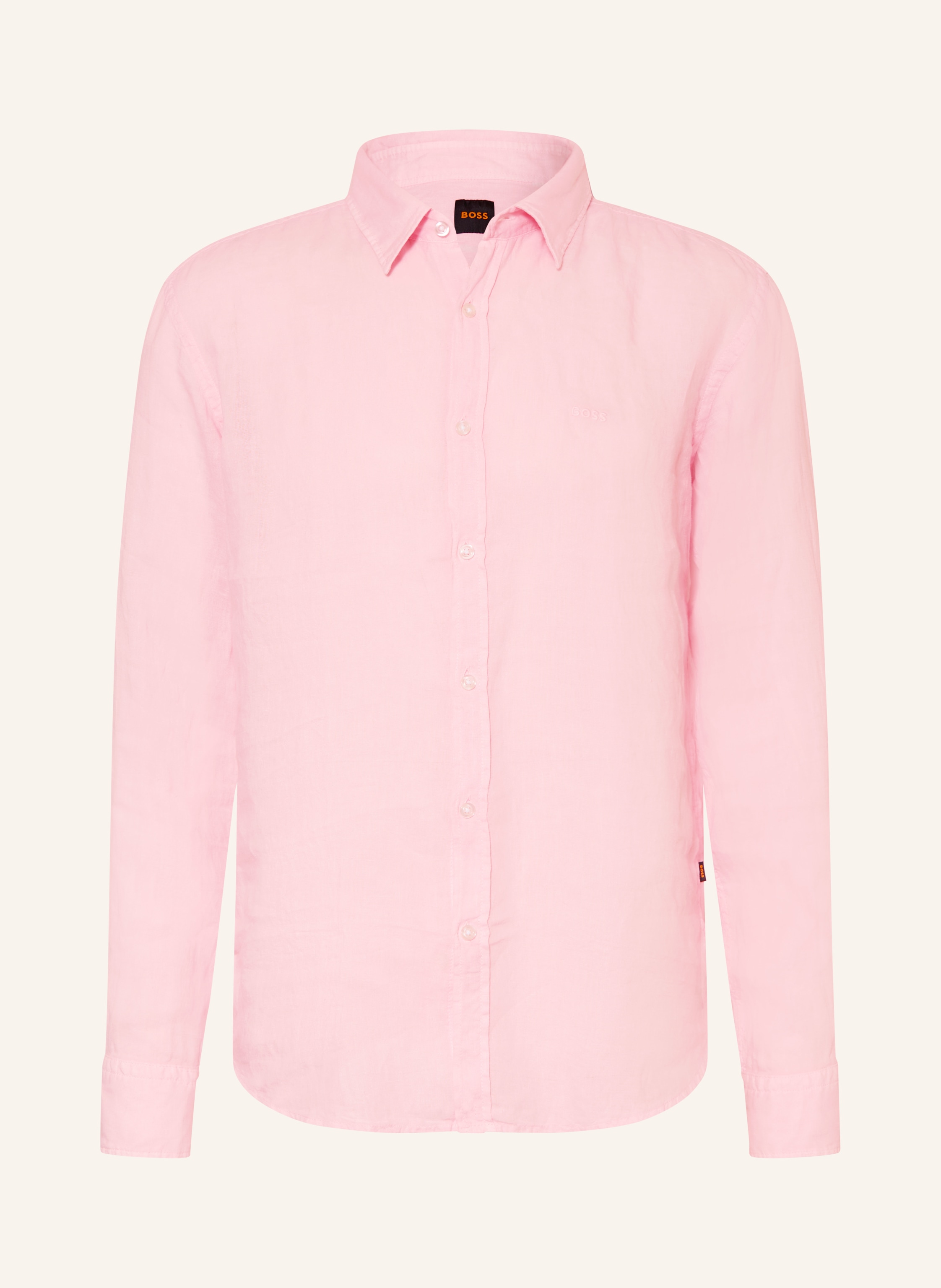 Boss Boss Leinenhemd Relegant Regular Fit rosa in ROSÉ