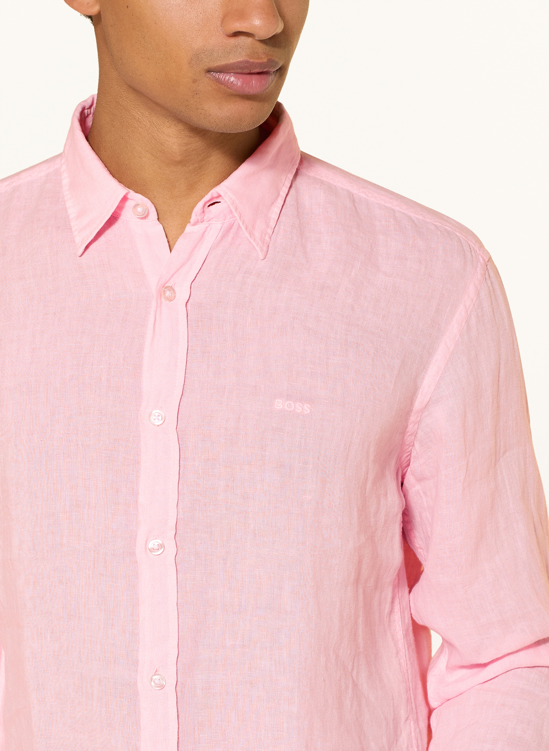Thumbnail - Boss Leinenhemd Relegant Regular Fit rosa