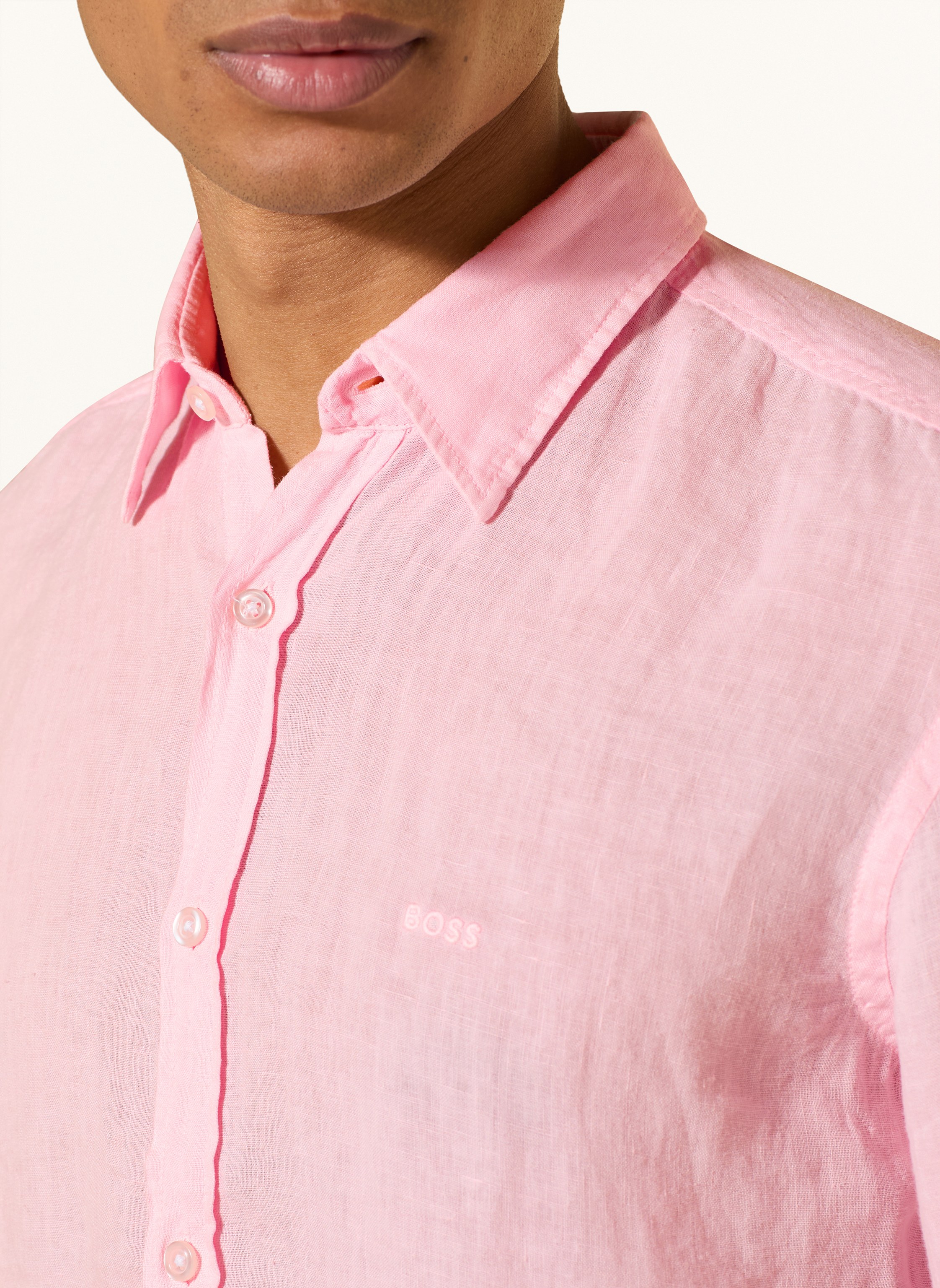 Thumbnail - Boss Leinenhemd Relegant Regular Fit rosa