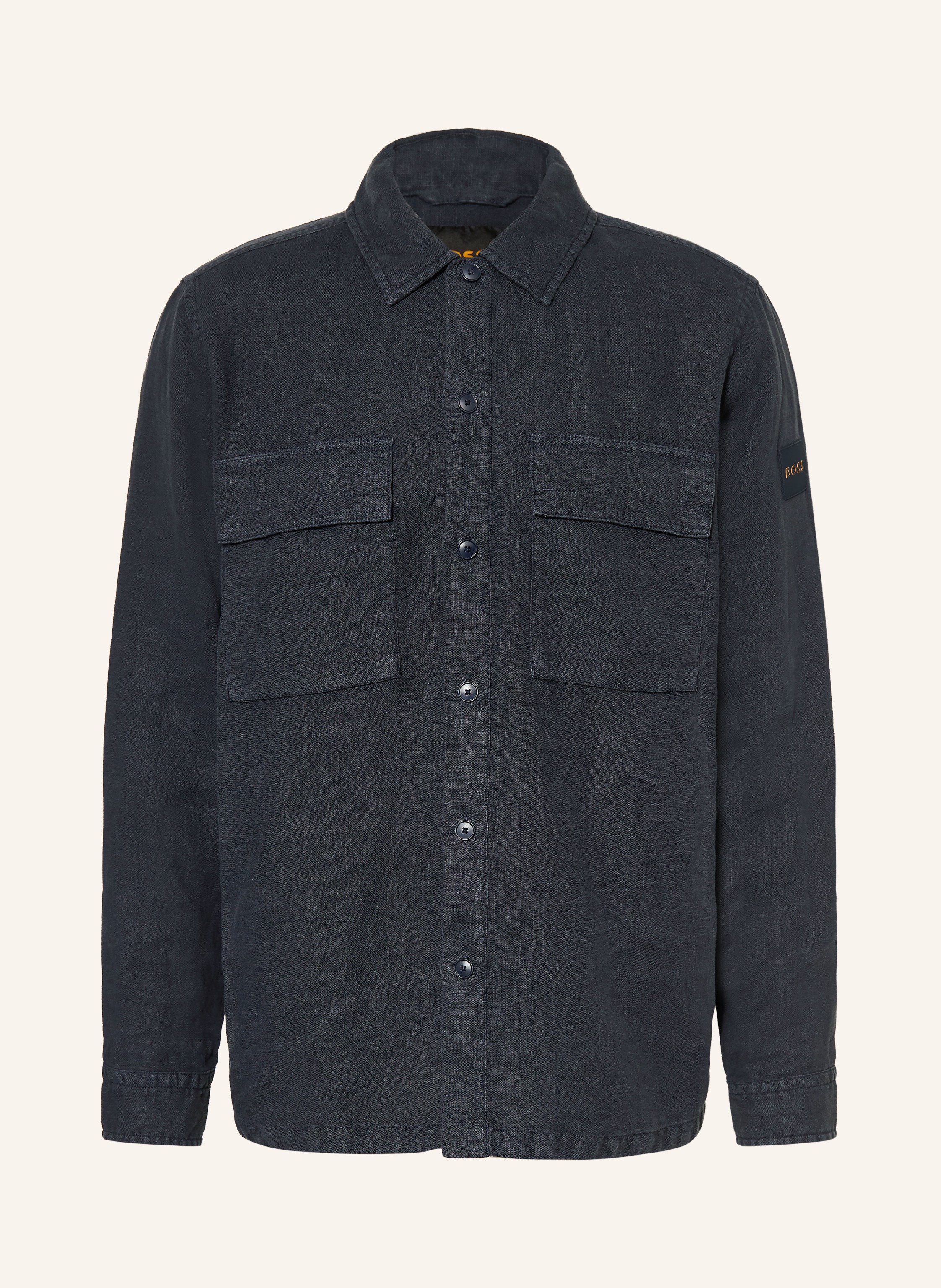 Boss Boss Leinenhemd Locky Comfort Fit blau in DUNKELBLAU
