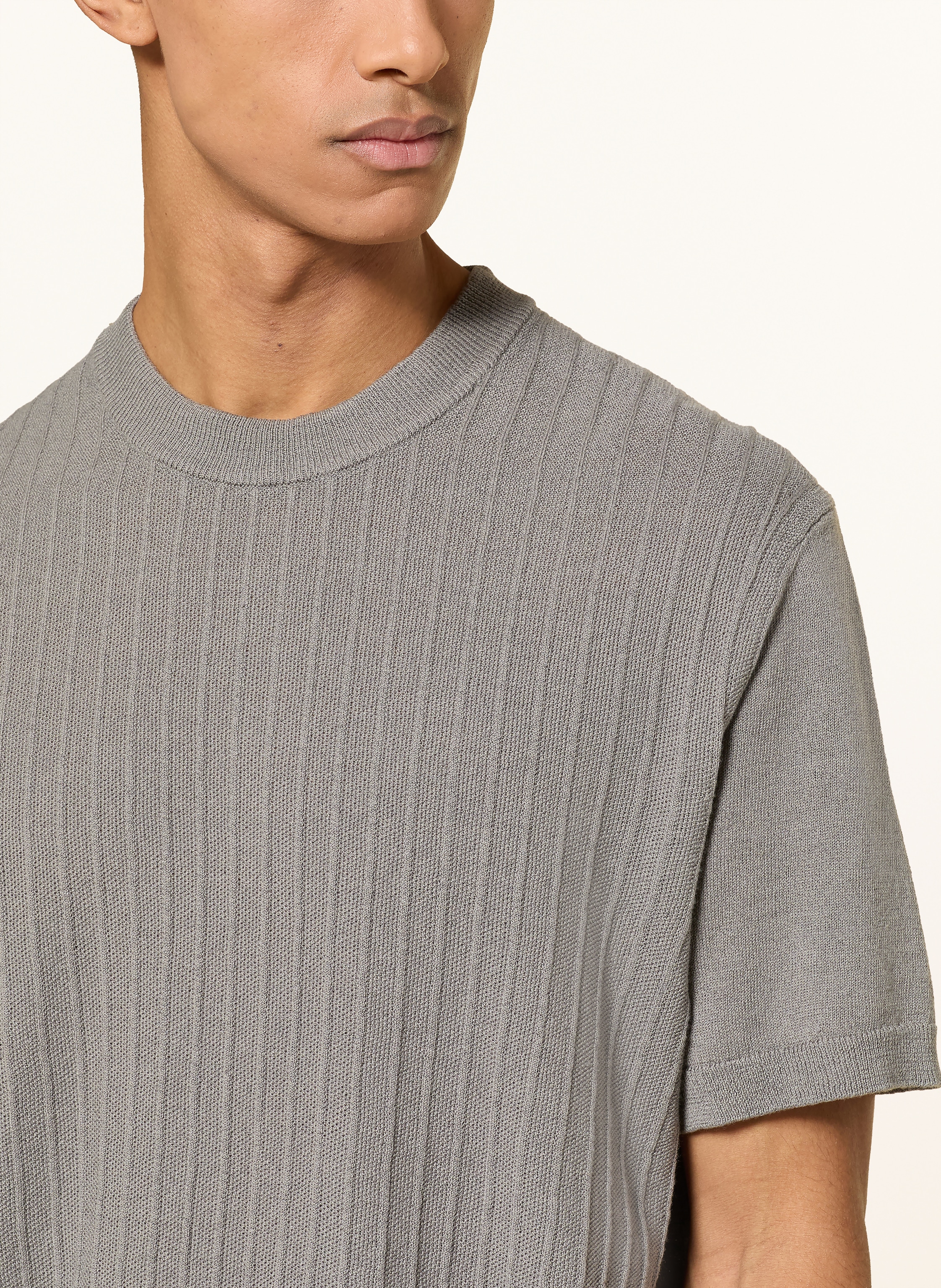 Thumbnail - Boss Strickshirt Kajordino Mit Leinen gruen