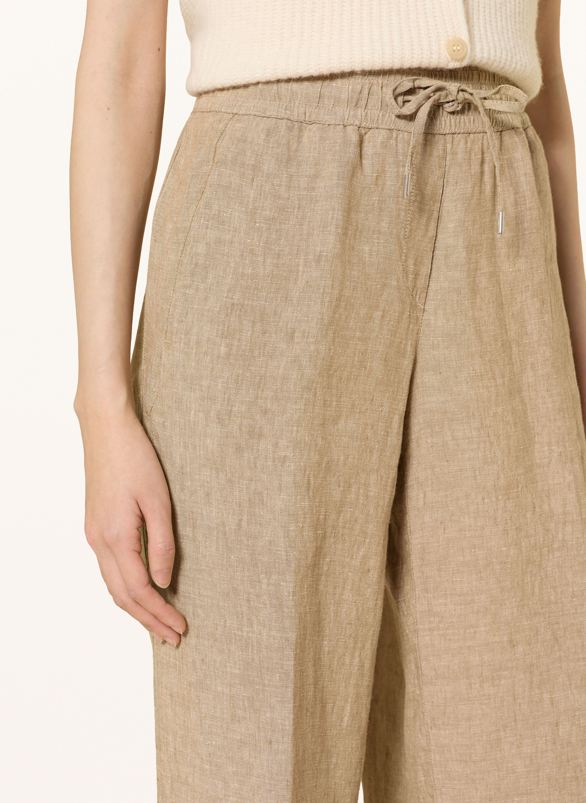 Brax Marlenehose Farina Aus Leinen beige – Bild 2