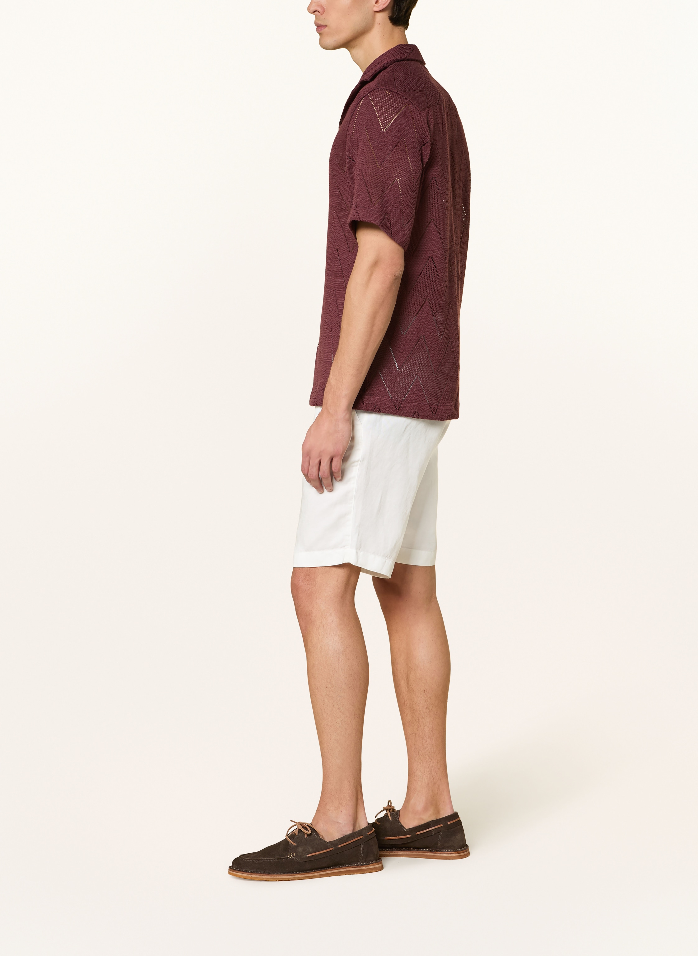 Thumbnail - Strellson Shorts Kaji Relaxed Fit Mit Leinen weiss