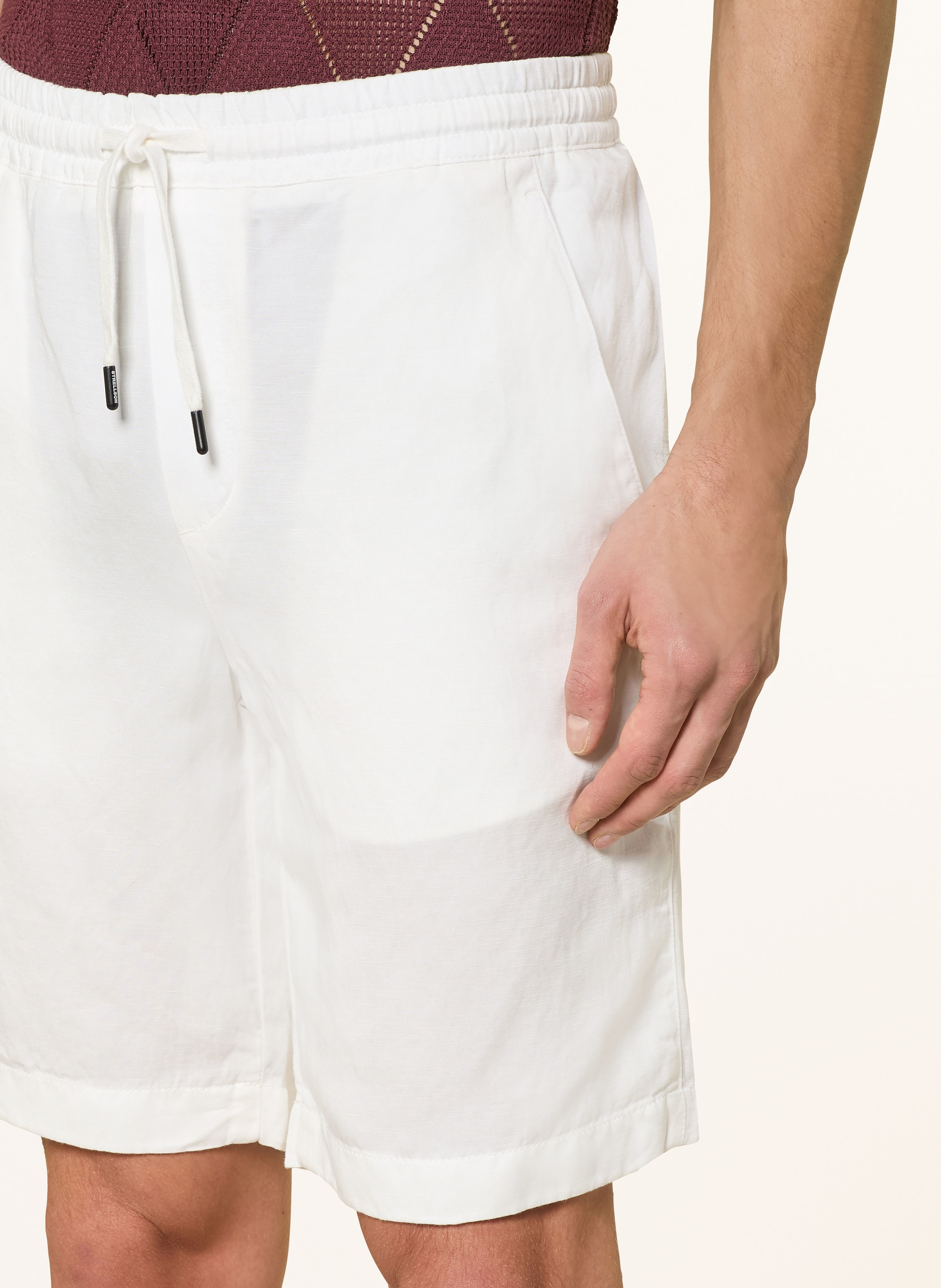 Thumbnail - Strellson Shorts Kaji Relaxed Fit Mit Leinen weiss