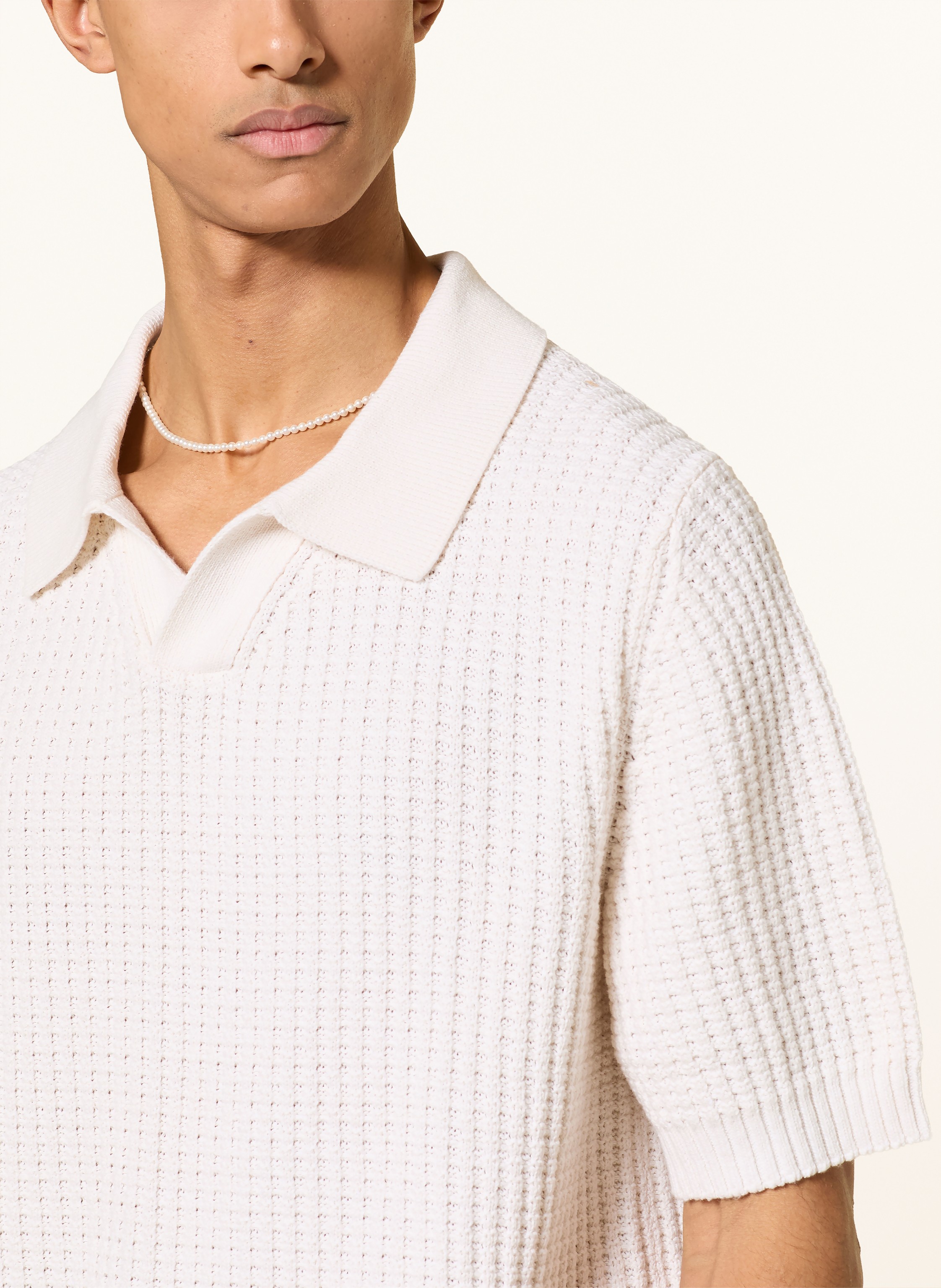 Thumbnail - Hugo Strick-Poloshirt Spero beige