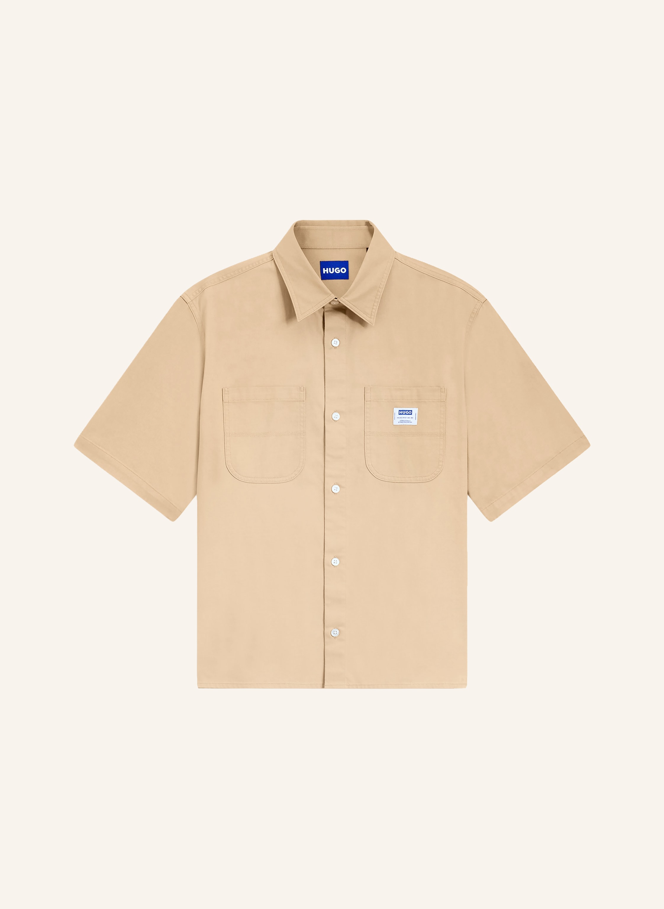 Hugo Hugo Kurzarm-Hemd Ebwin Comfort Fit beige in BEIGE