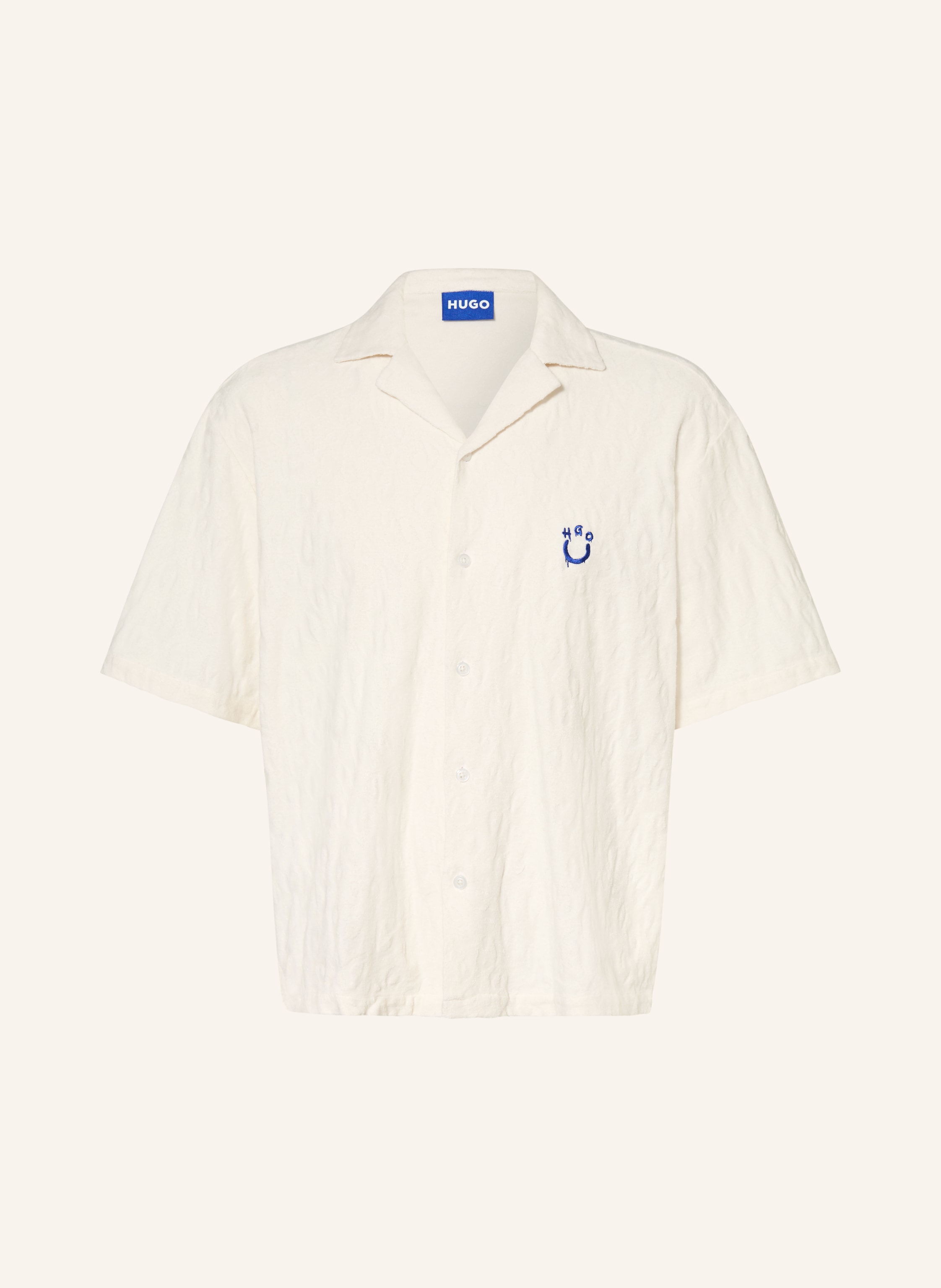 Hugo Hugo Resorthemd Eligino Aus Frottee weiss in CREME