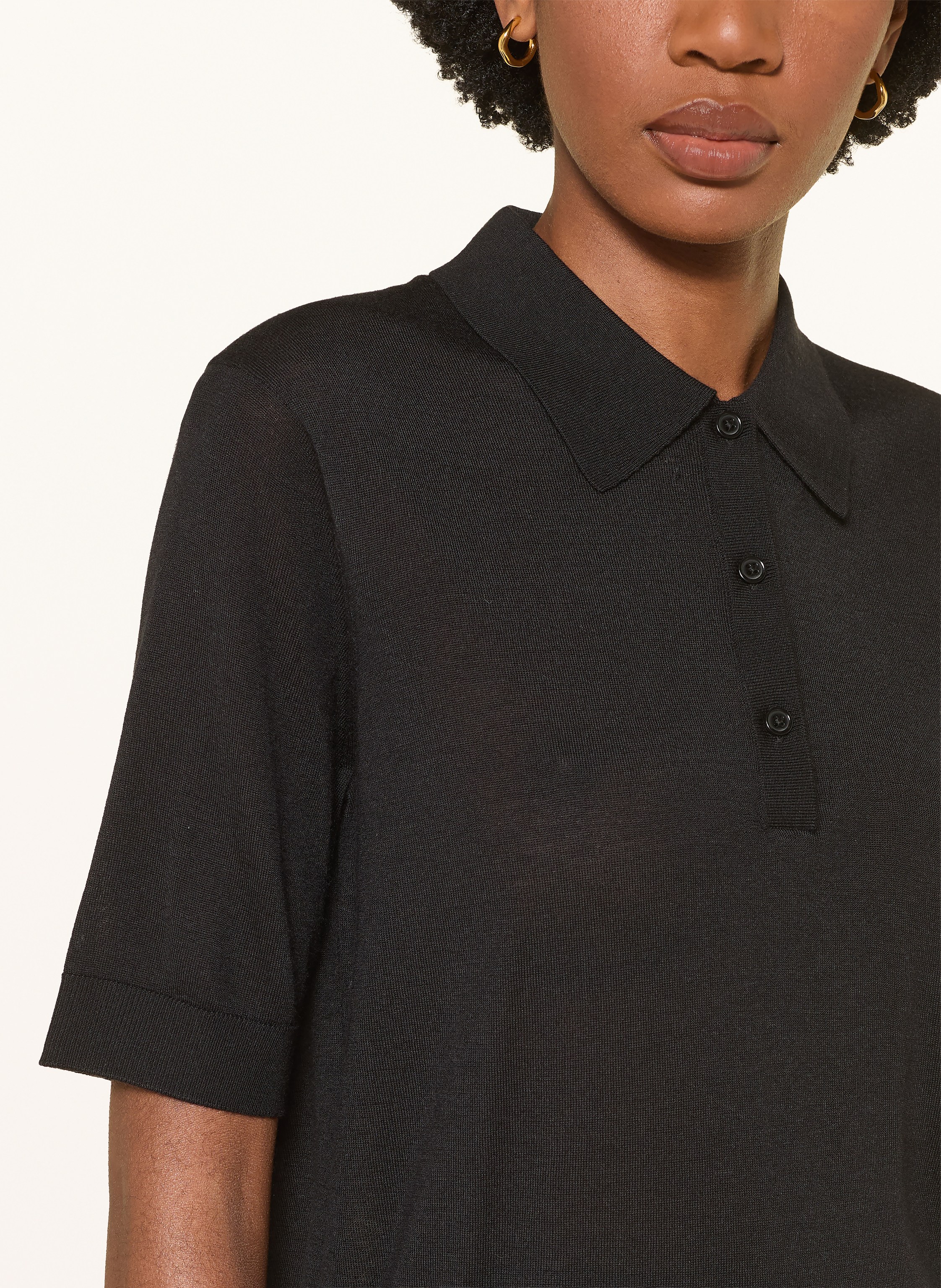 Thumbnail - Loulou De Saison Strick-Poloshirt Migo Aus Cashmere schwarz