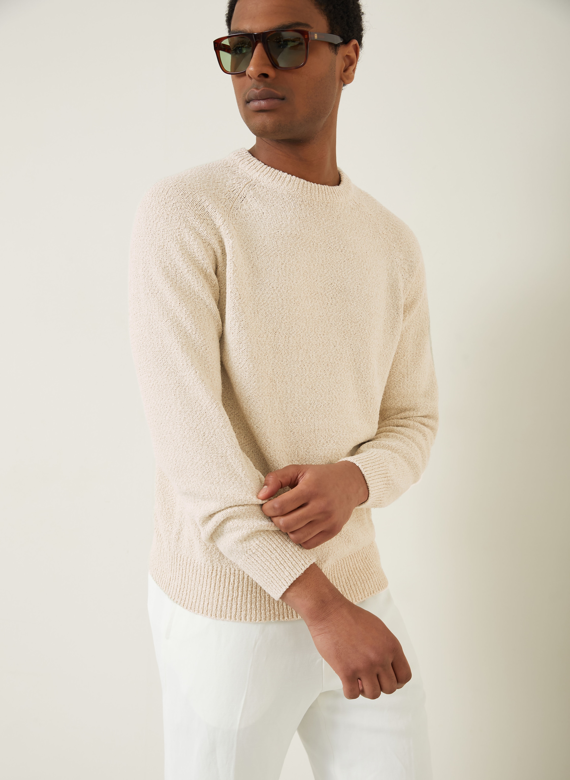 Thumbnail - Agnona Pullover Mit Seide weiss