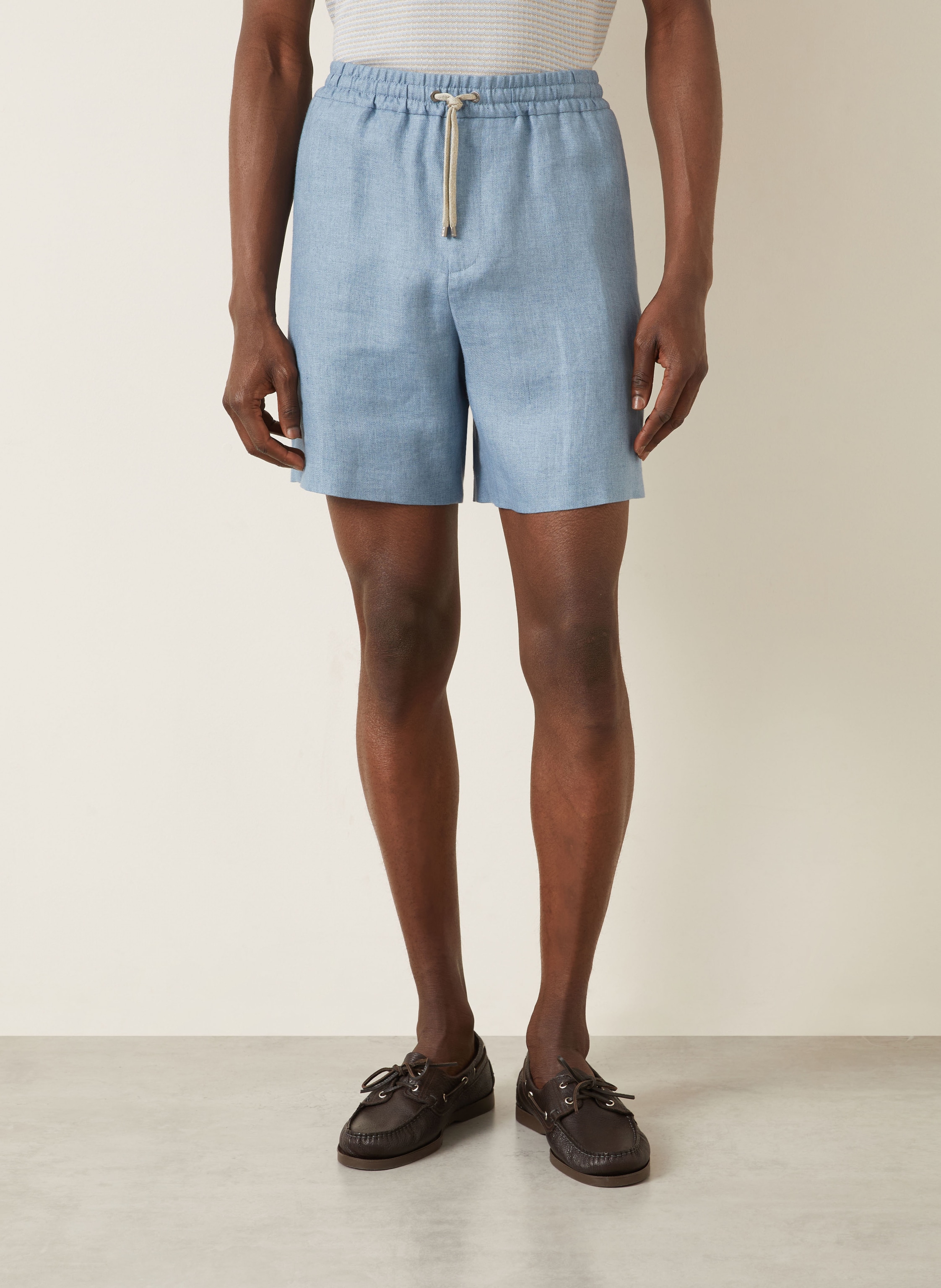 Thumbnail - Agnona Leinenshorts blau