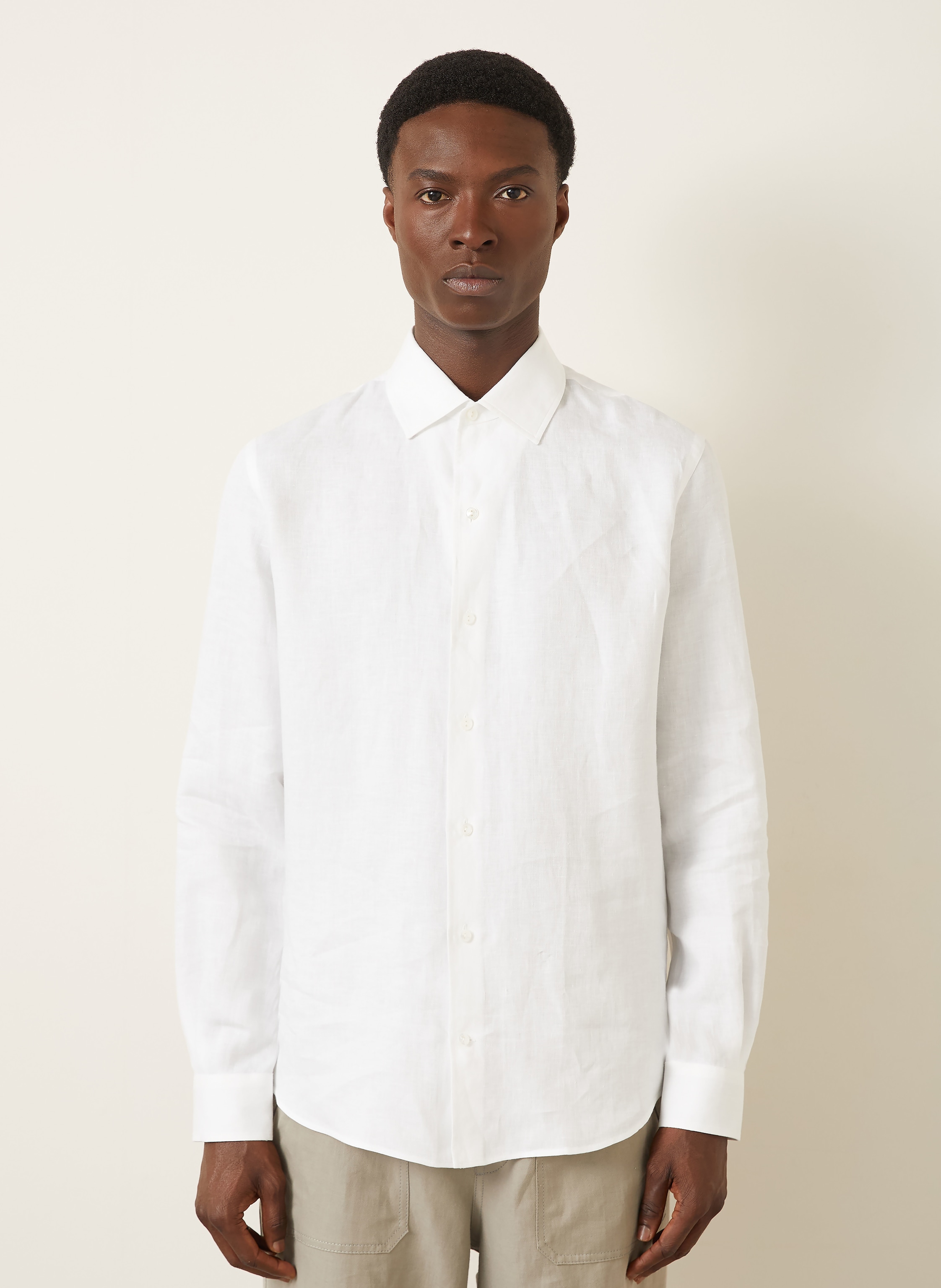 Thumbnail - Agnona Leinenhemd Regular Fit weiss