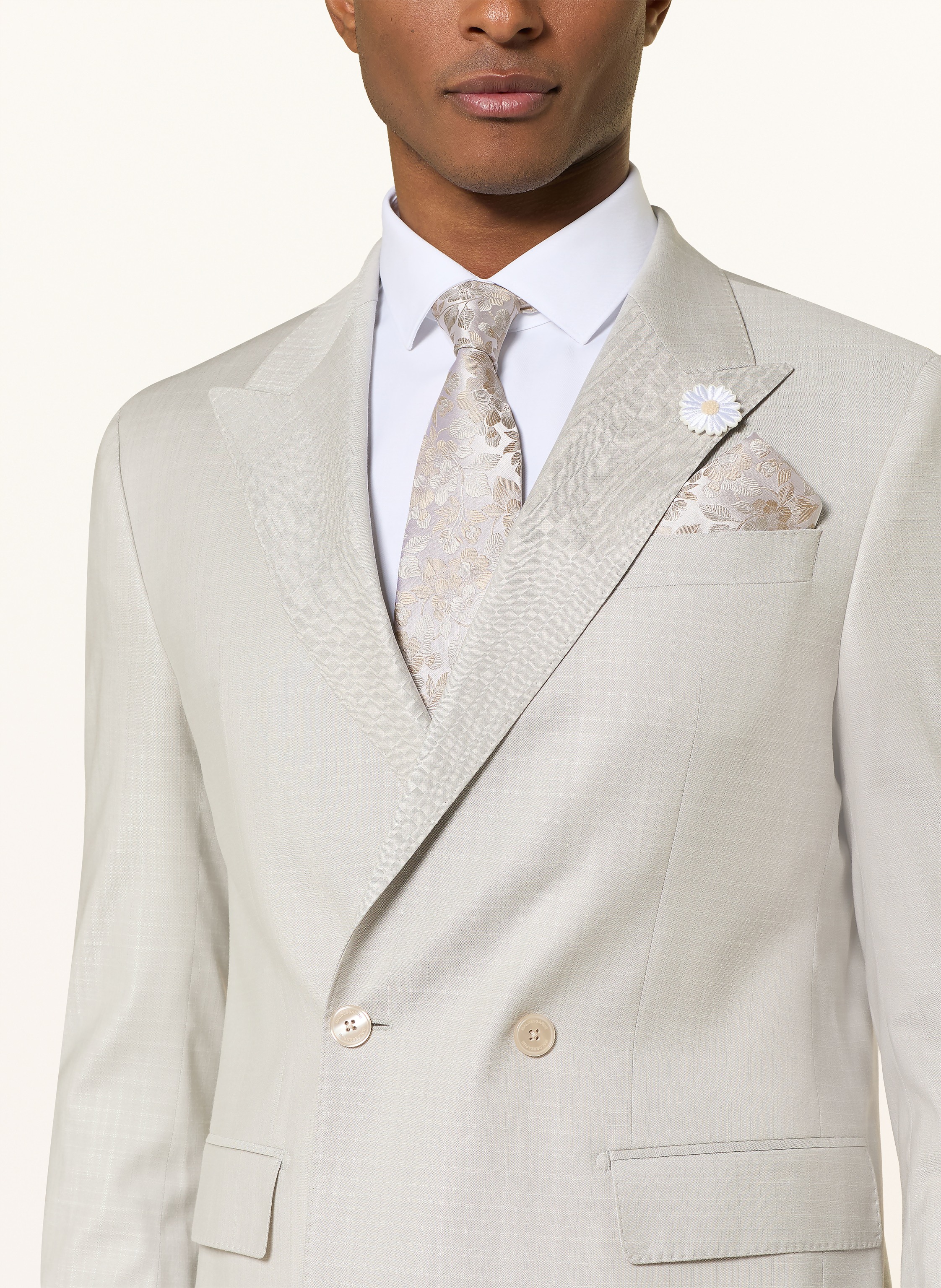 Thumbnail - Digel Set Danny: Krawatte Und Einstecktuch beige