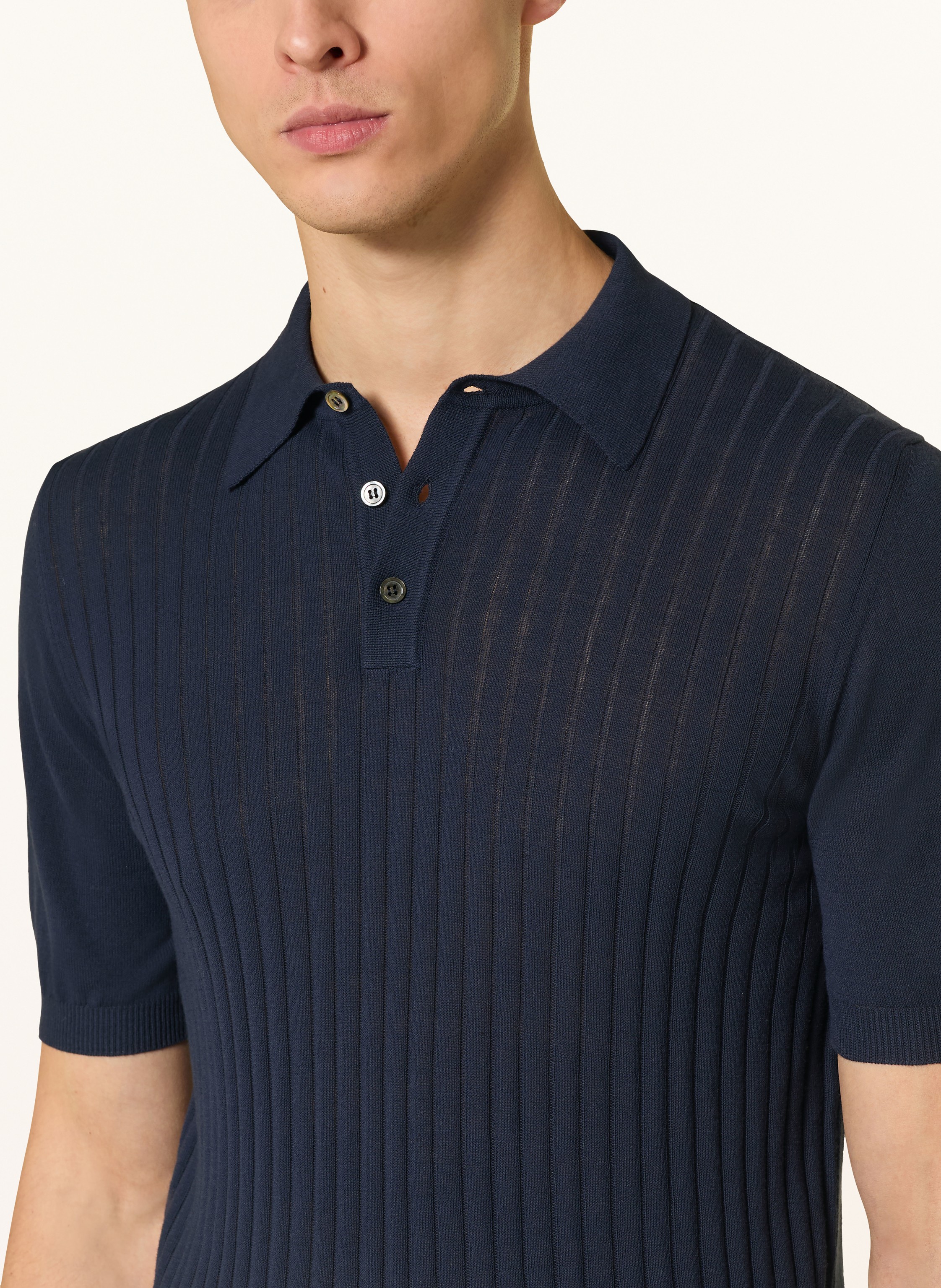 Thumbnail - Digel Strick-Poloshirt Damy blau