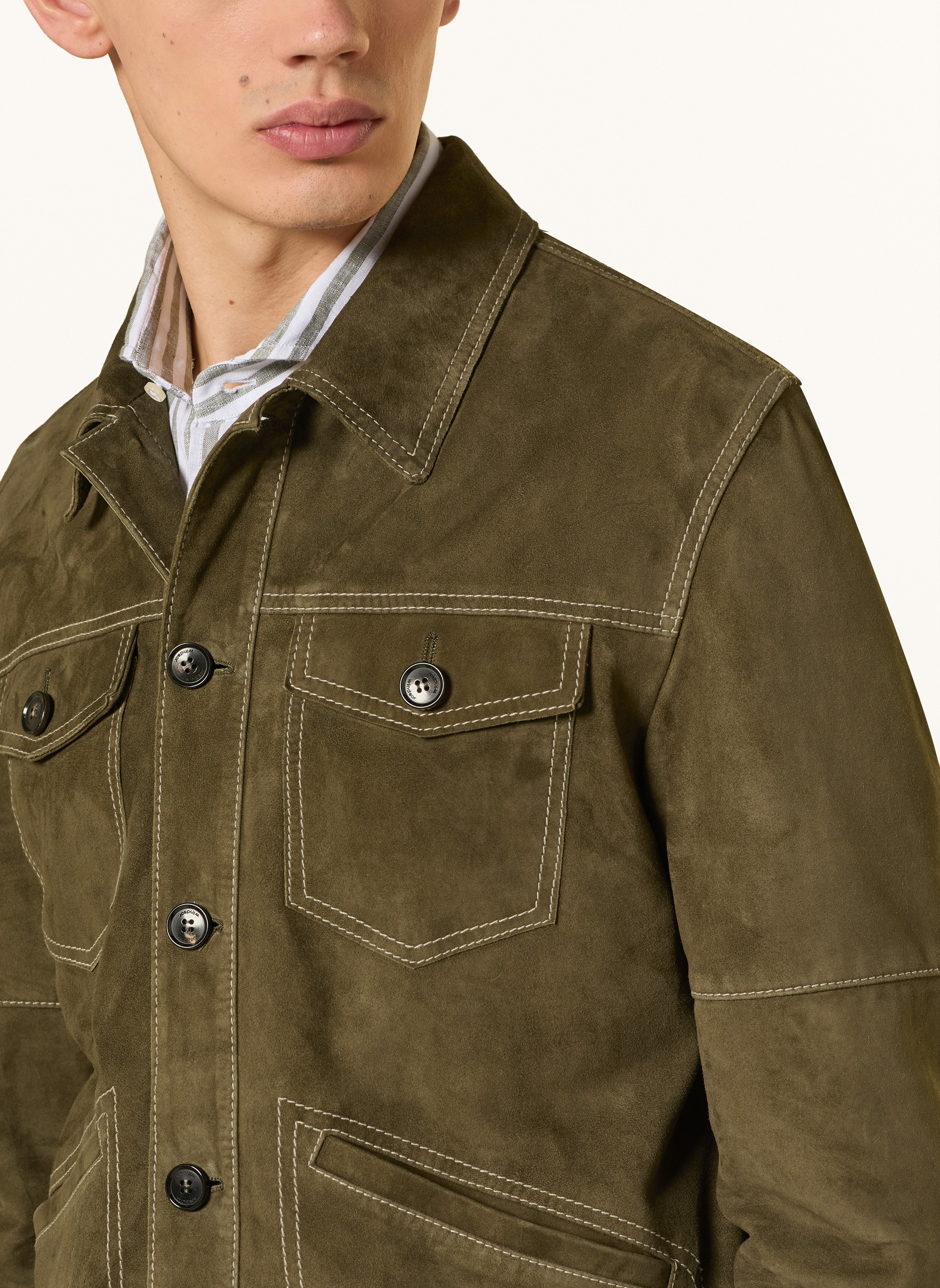 Thumbnail - Windsor. Lederjacke gruen