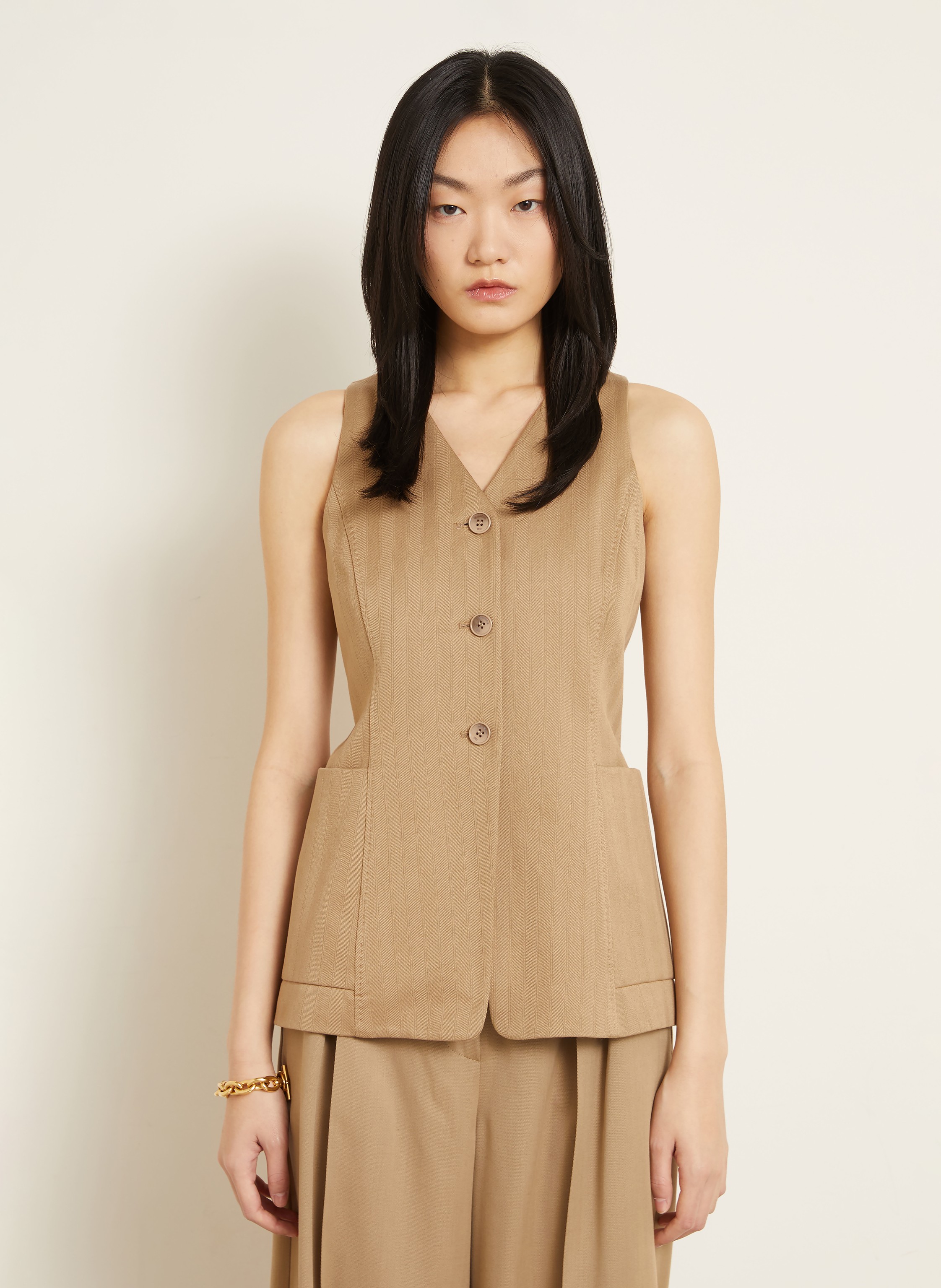 Thumbnail - Max Mara Blazerweste Falla braun