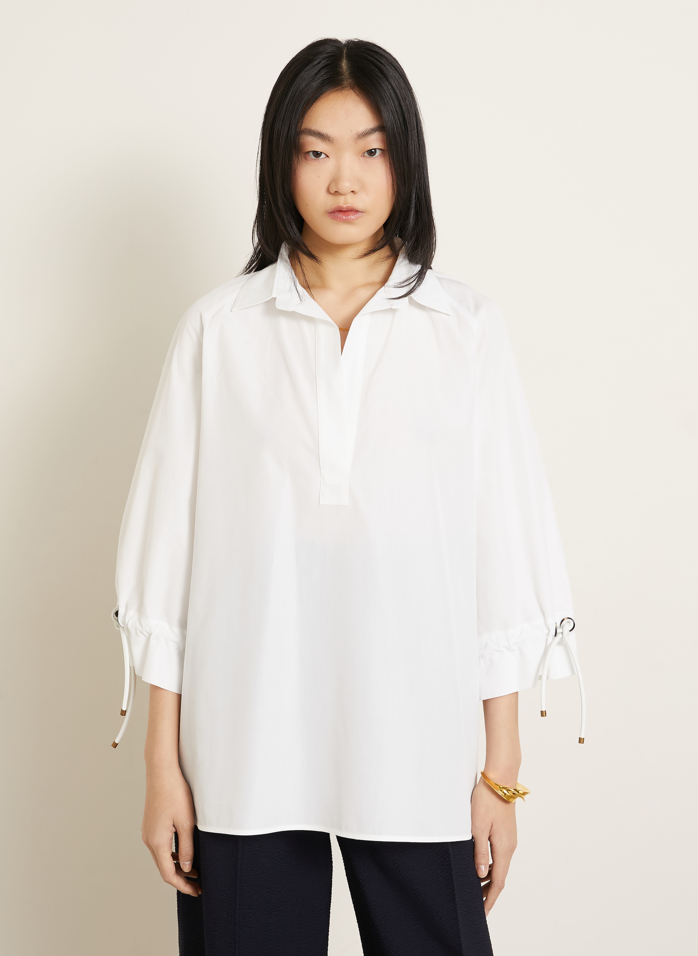 Thumbnail - Max Mara Oversized-Blusenshirt Adorni Mit 3/4-Arm weiss