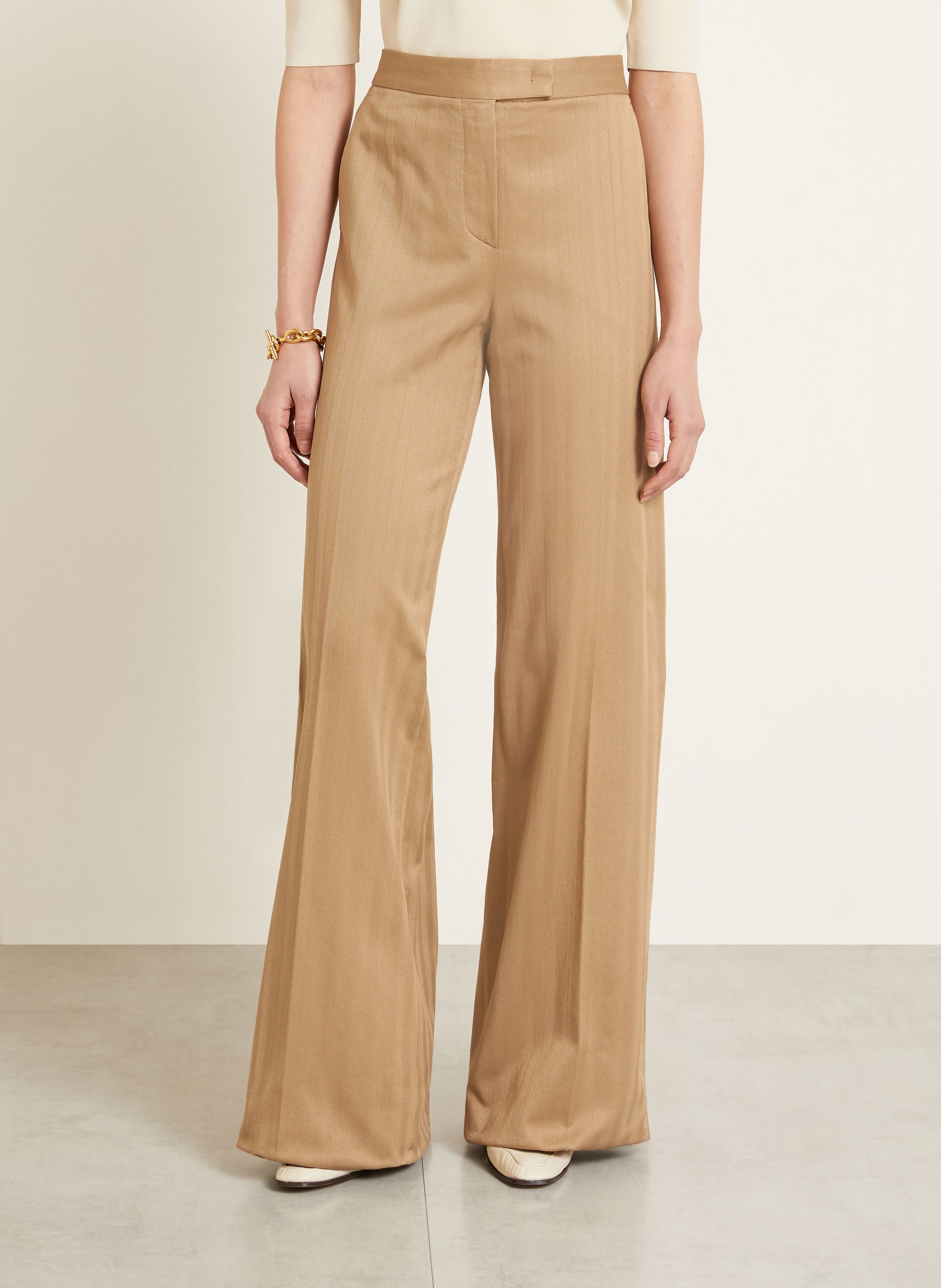 Thumbnail - Max Mara Marlenehose Oliato Aus Jersey braun