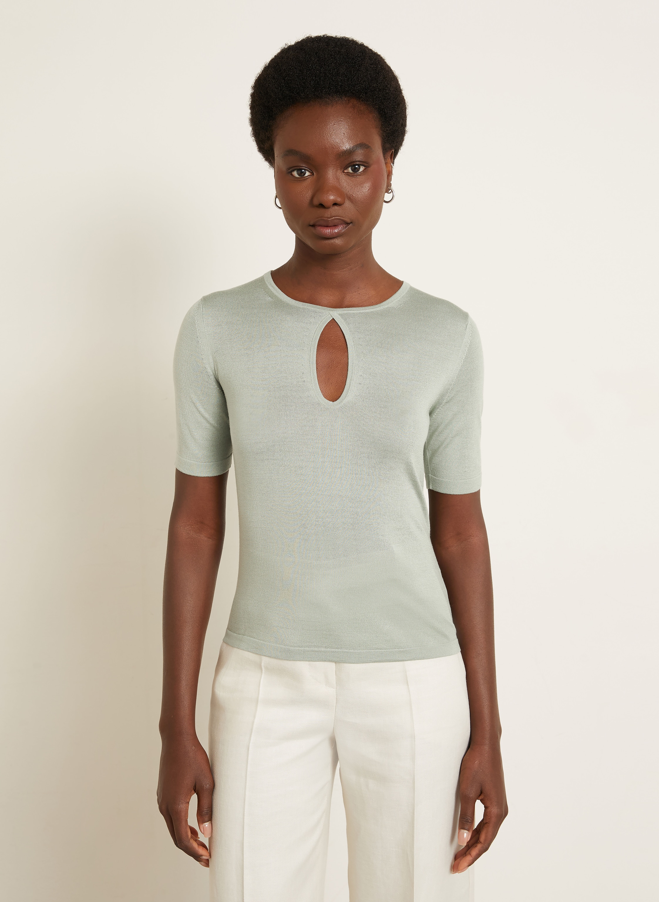 Thumbnail - Max Mara Strickshirt Valido Aus Seide gruen