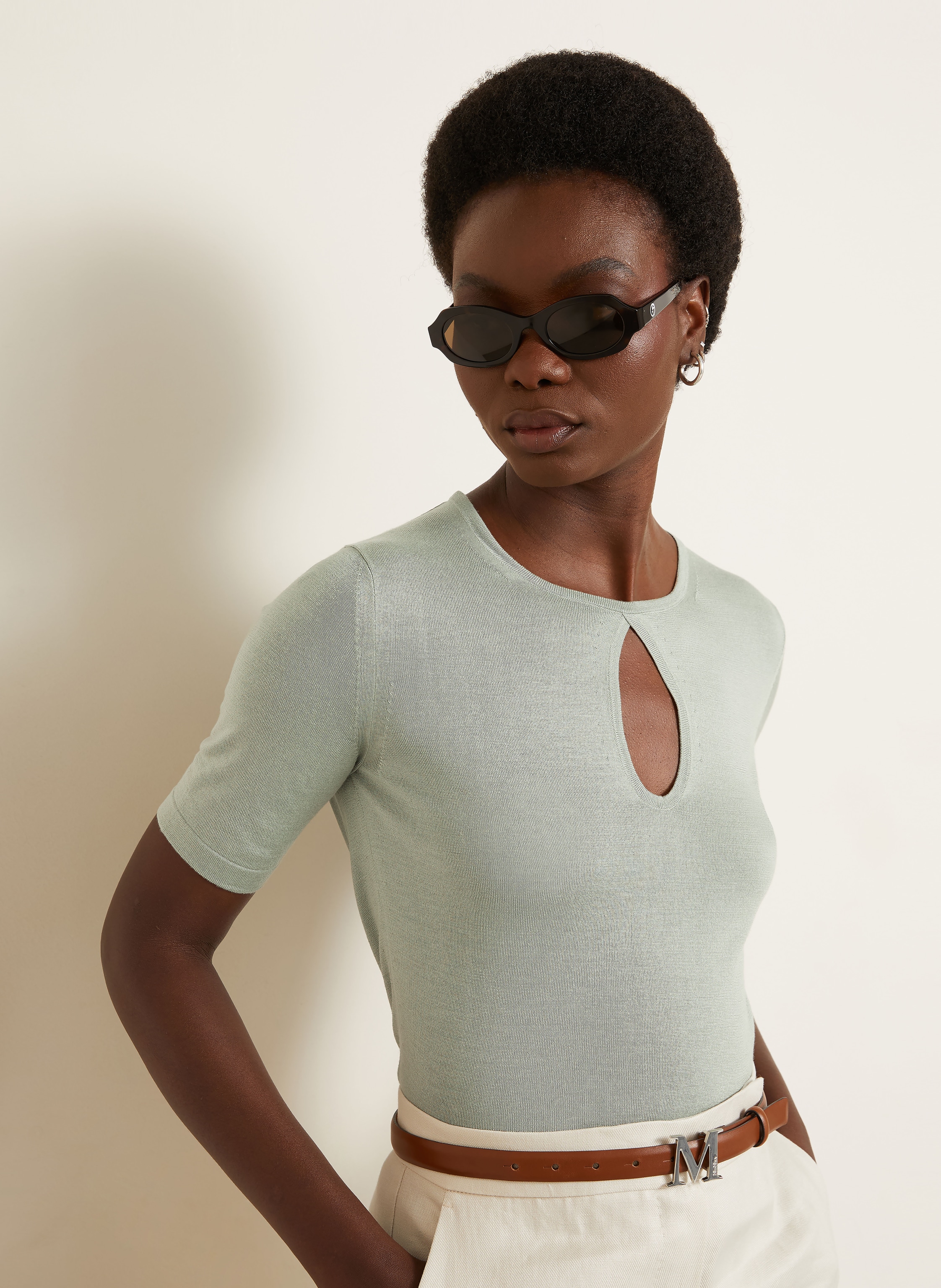 Thumbnail - Max Mara Strickshirt Valido Aus Seide gruen