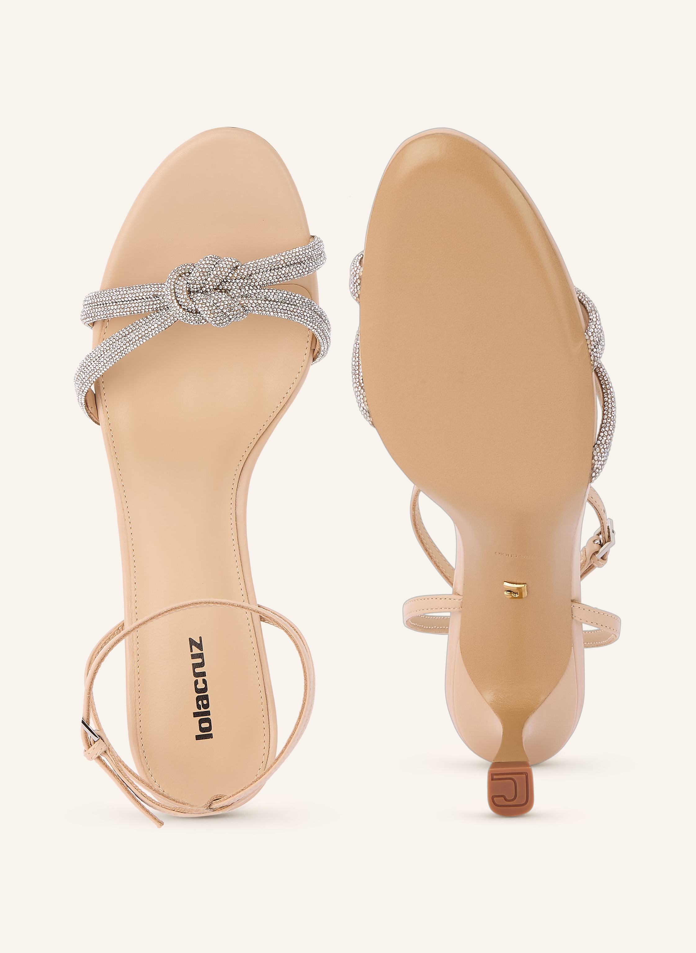 Thumbnail - Lola Cruz Sandaletten Mit Schmucksteinen beige