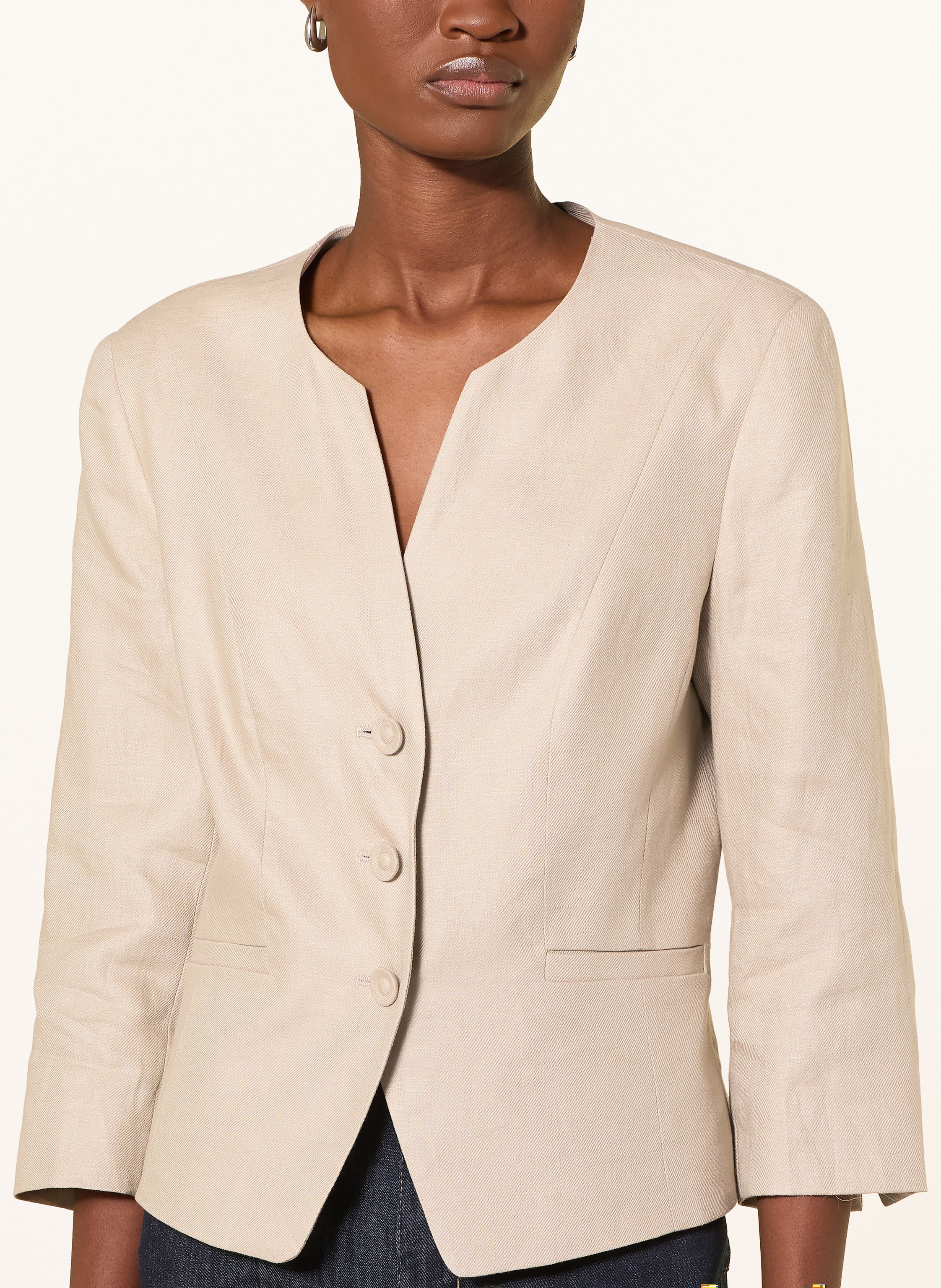 Thumbnail - White Label Leinenblazer Mit 3/4-Arm beige