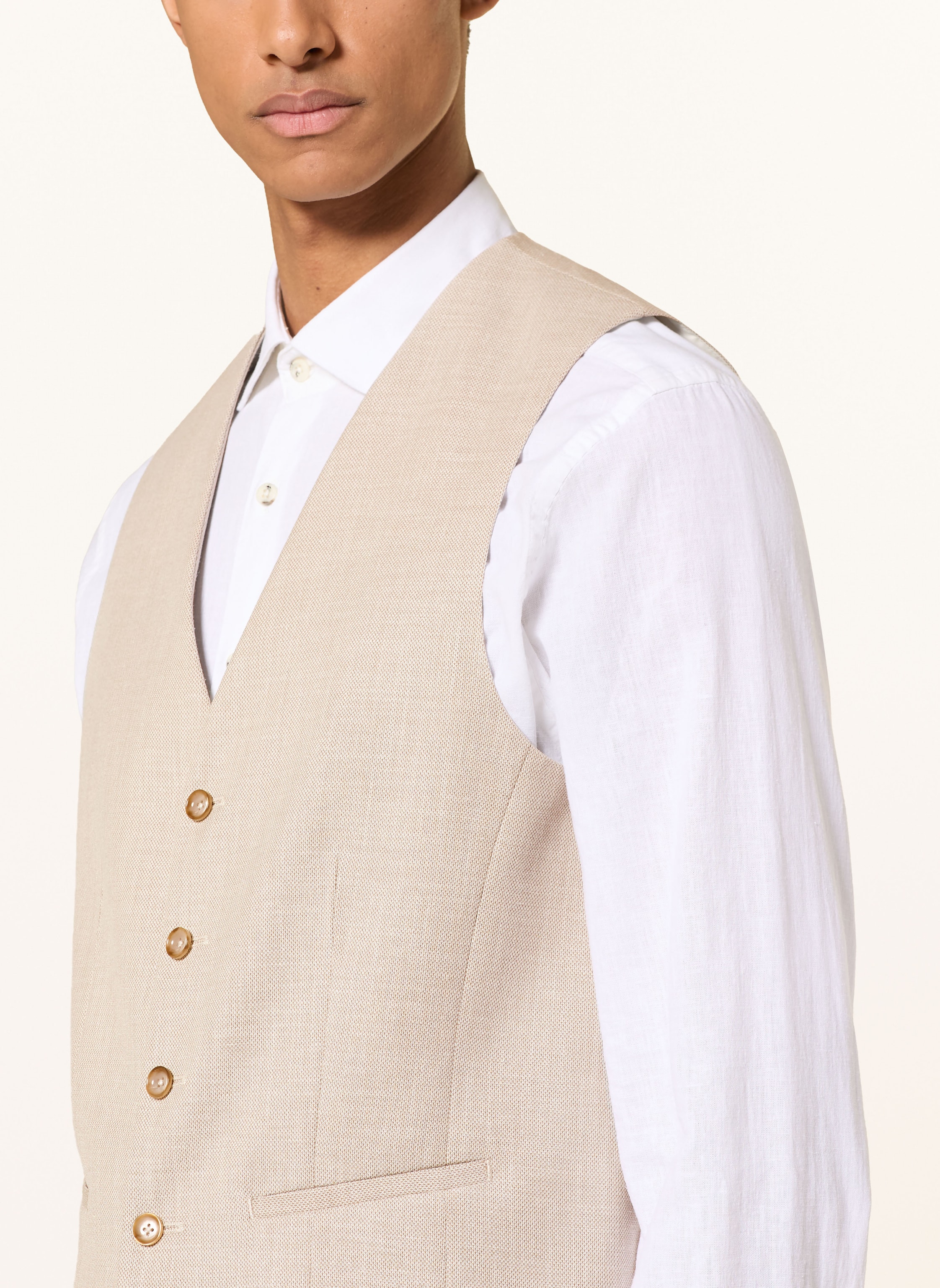 Thumbnail - Digel Anzugweste Edgar Slim Fit beige