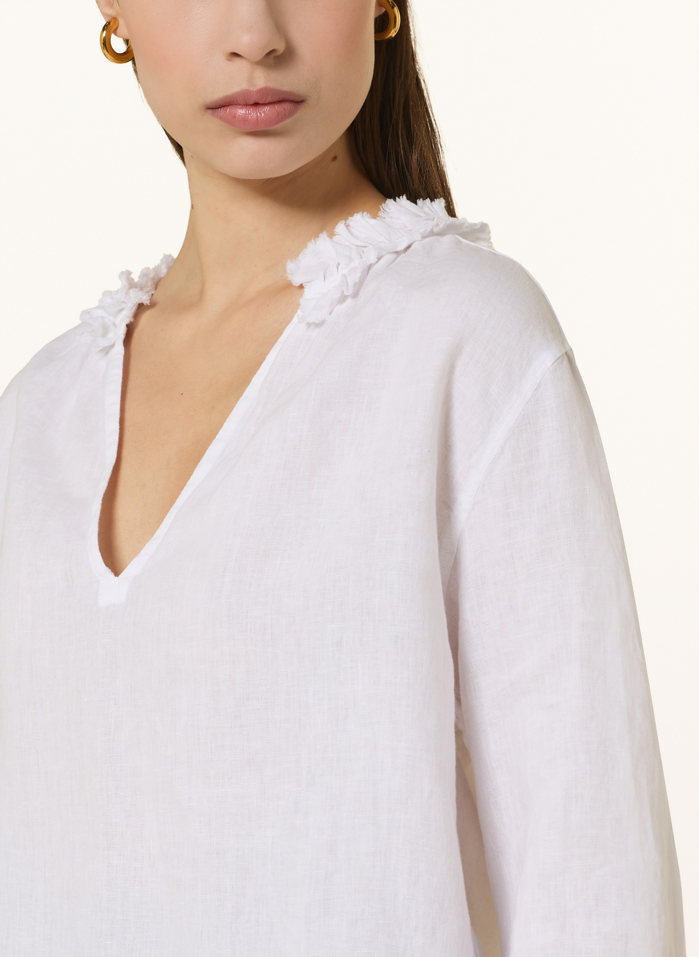 Thumbnail - rosso35 Blusenshirt Aus Leinen Mit 3/4-Arm weiss