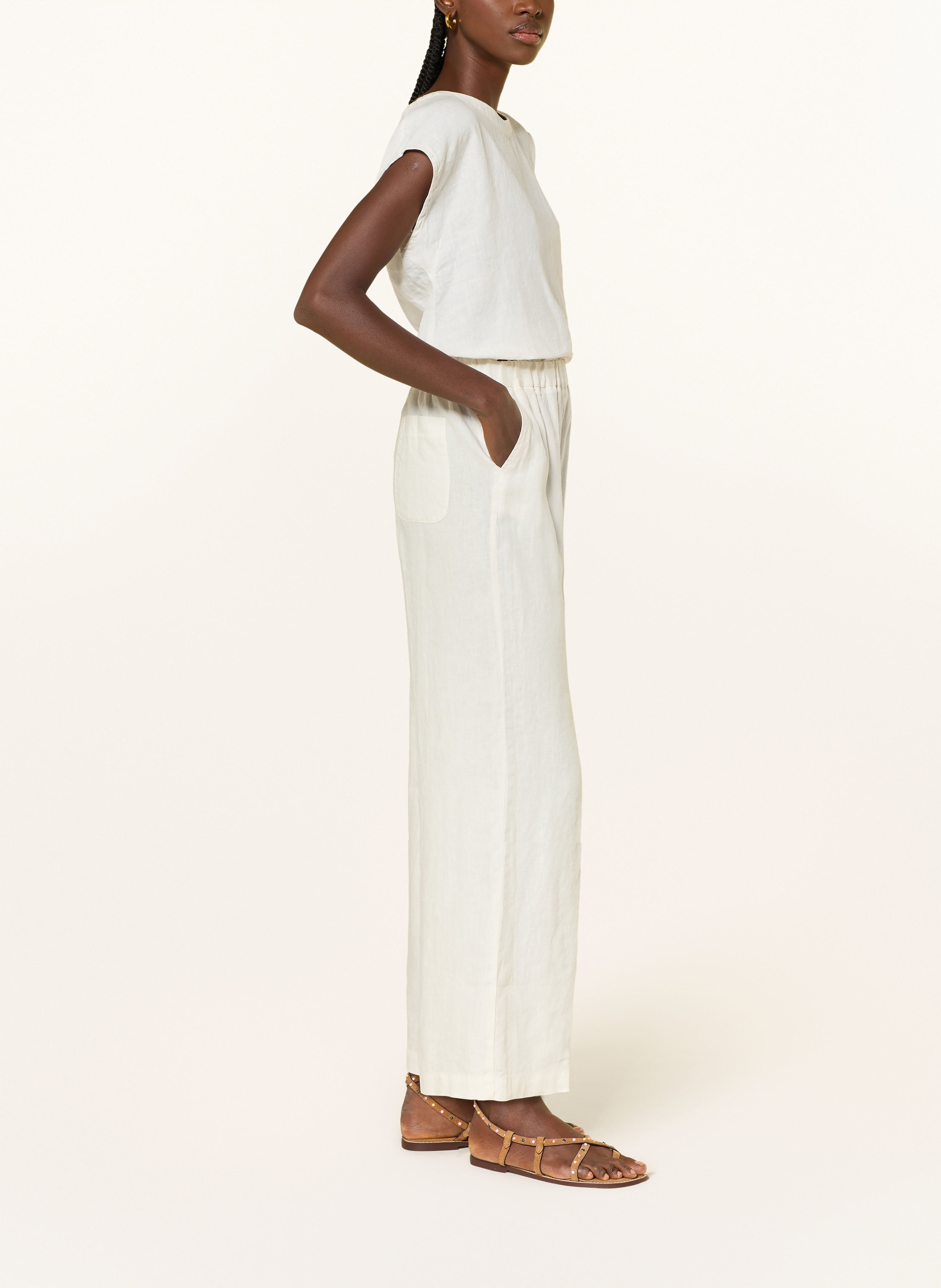 Thumbnail - rosso35 Marlenehose Aus Leinen weiss