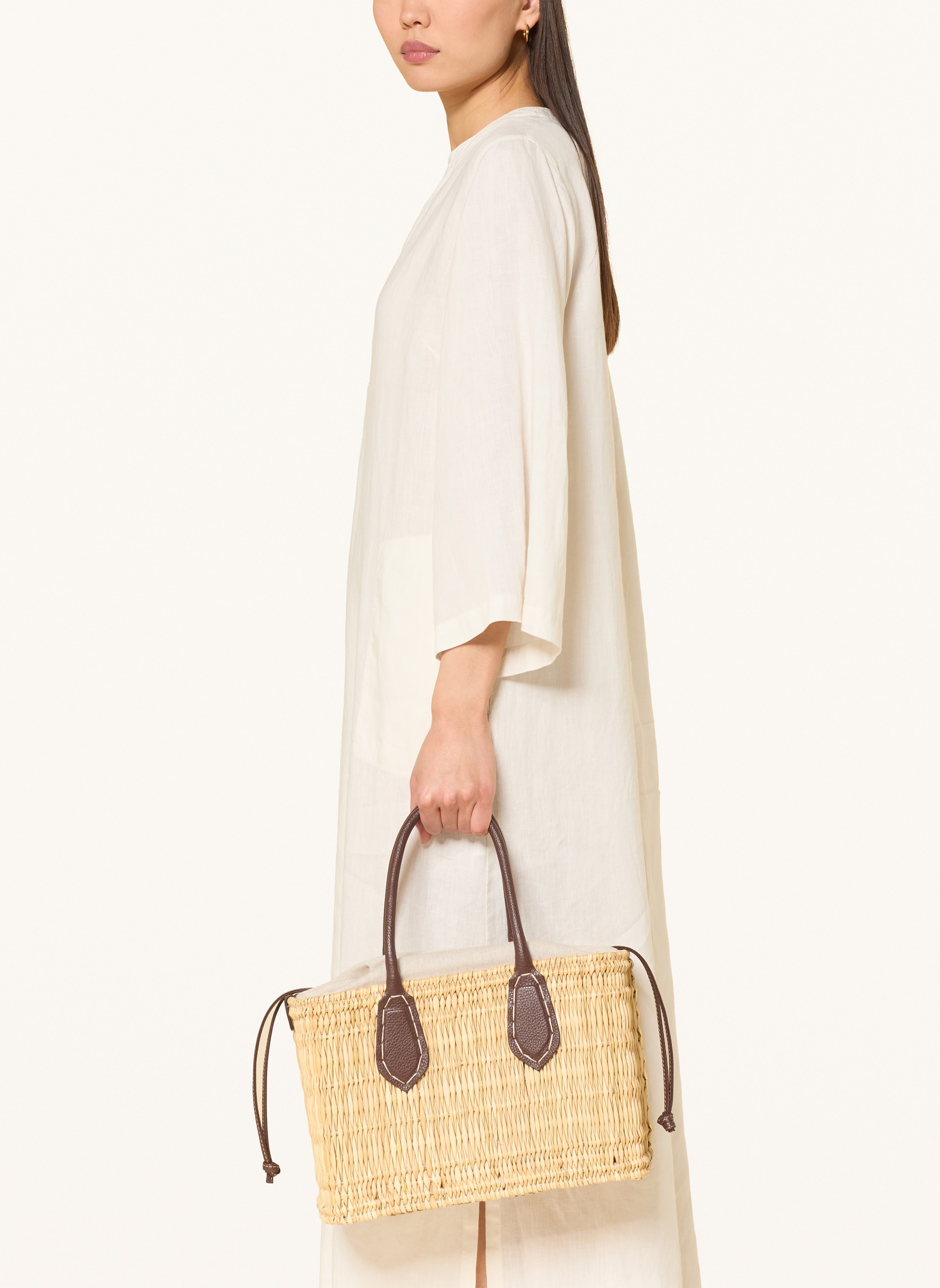 Thumbnail - rosso35 Leinenkleid Mit 3/4-Arm weiss