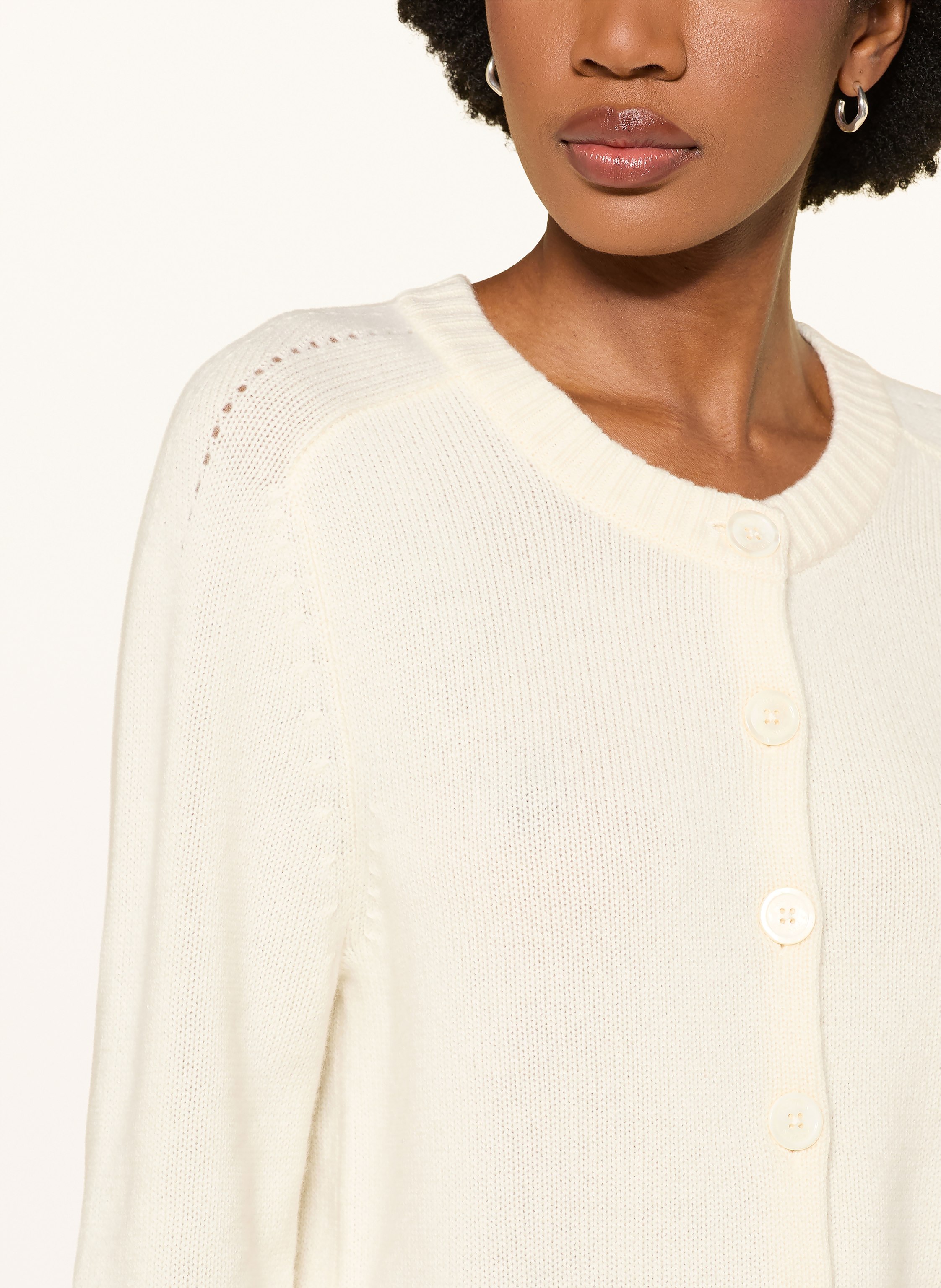 Thumbnail - Kujten Strickjacke Caroline Aus Cashmere weiss