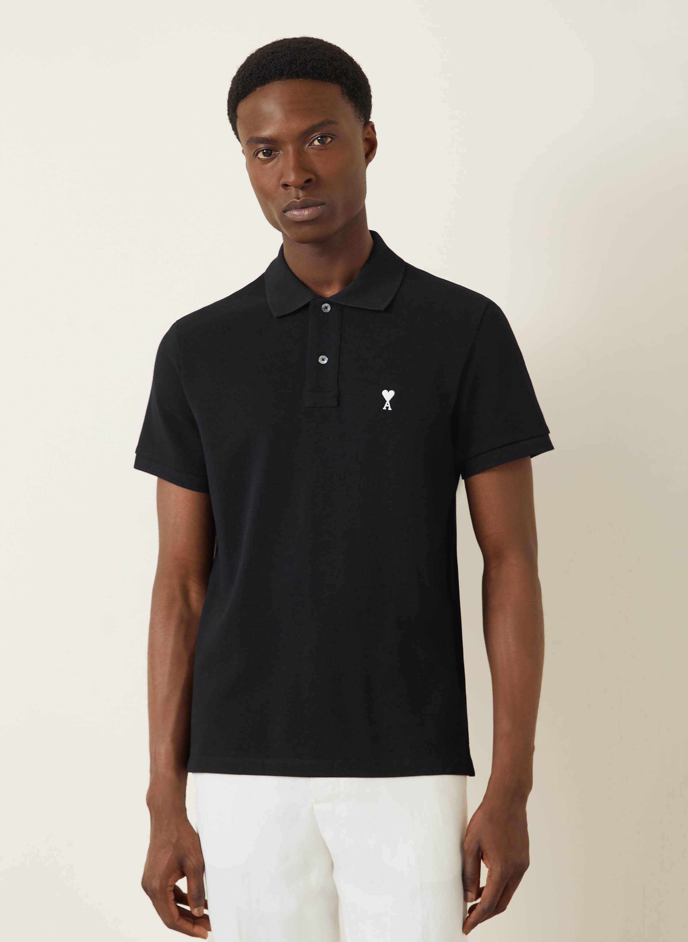 Thumbnail - Ami Paris Piqué-Poloshirt schwarz